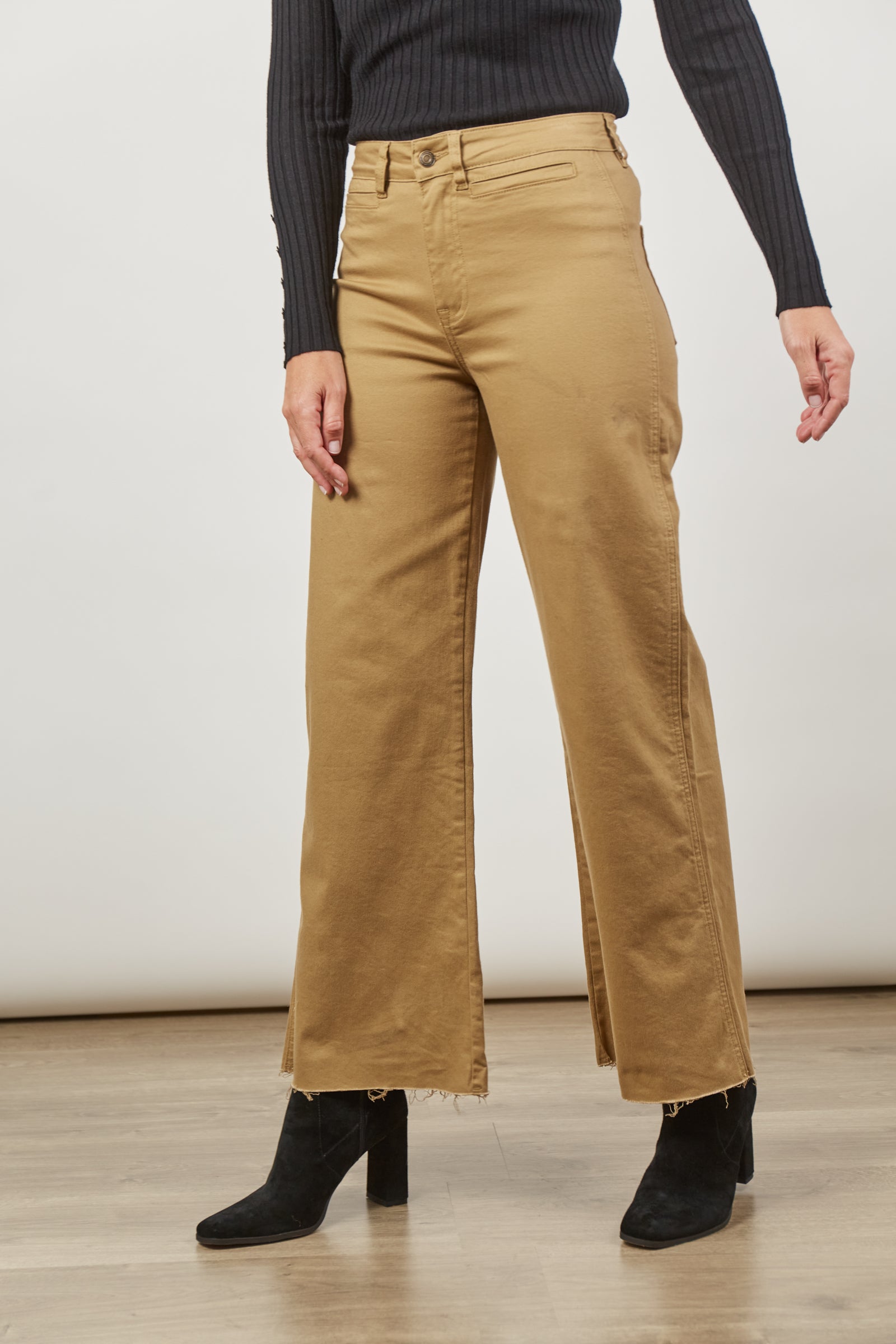 Tate Denim - Camel - Isle of Mine Clothing - Denim Jean Wide Leg