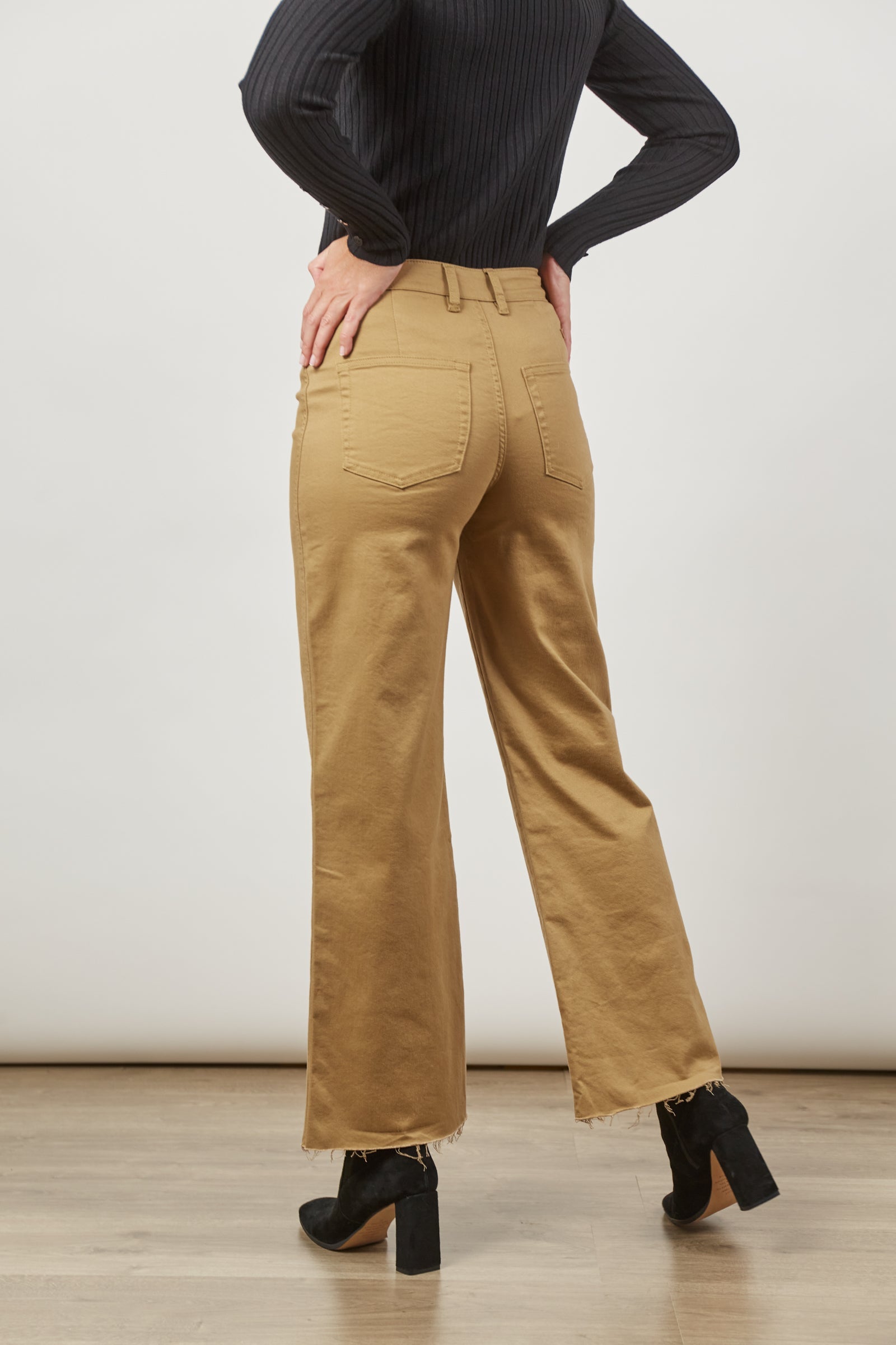 Tate Denim - Camel - Isle of Mine Clothing - Denim Jean Wide Leg