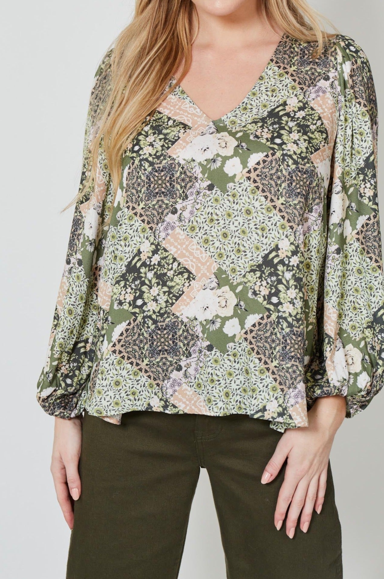 Coppola V Blouse - Evergreen Muse - Isle of Mine Clothing - Top L/S