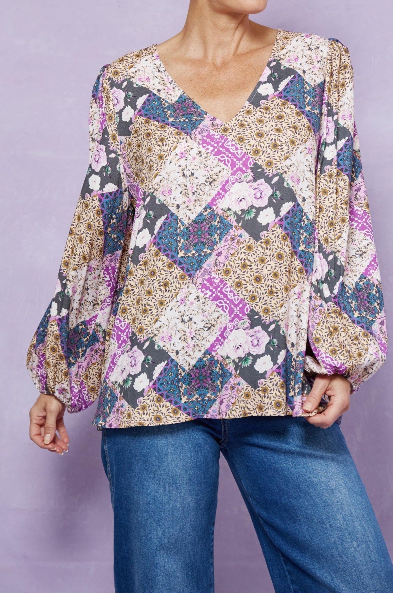 Coppola V Blouse - Violet Muse - Isle of Mine Clothing - Top L/S