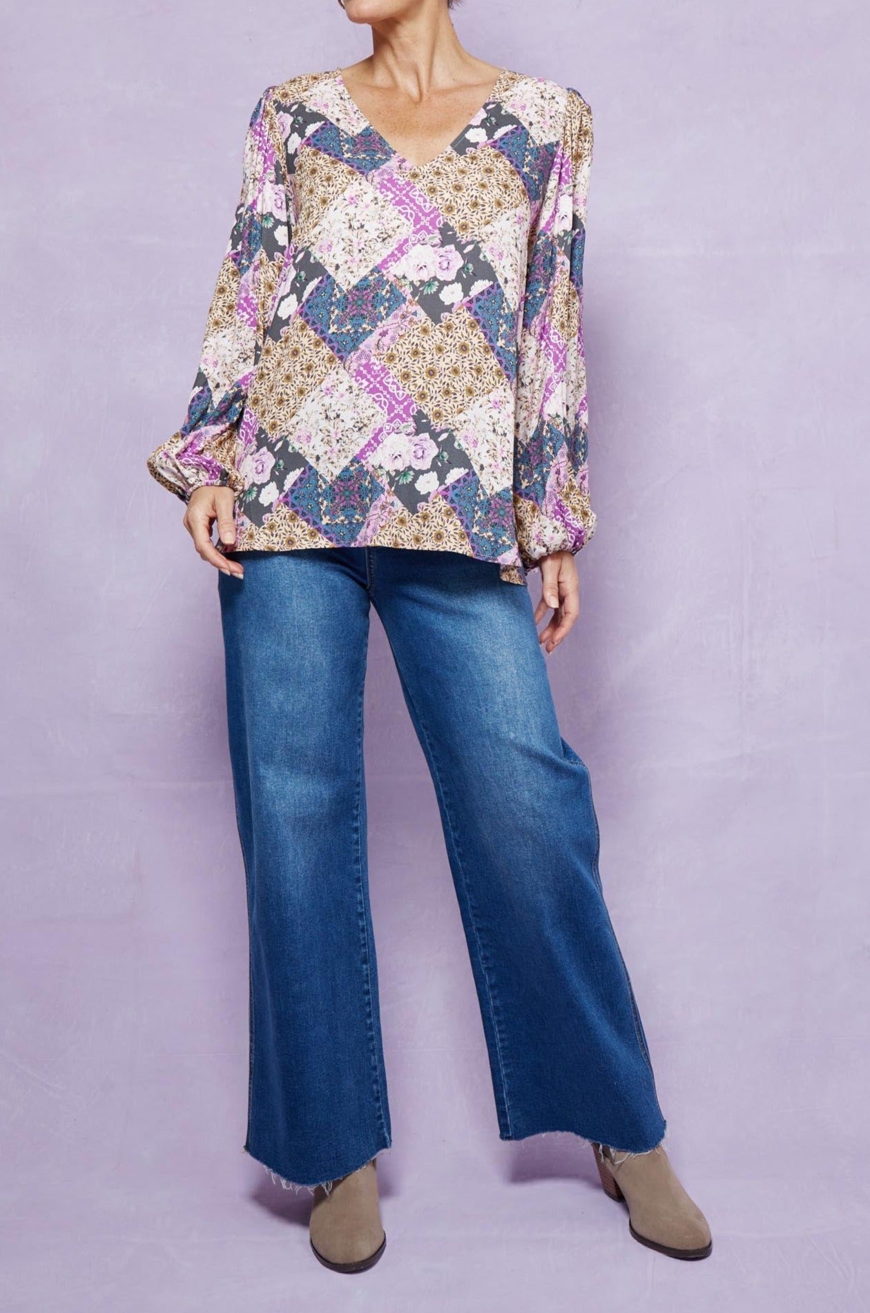 Coppola V Blouse - Violet Muse - Isle of Mine Clothing - Top L/S