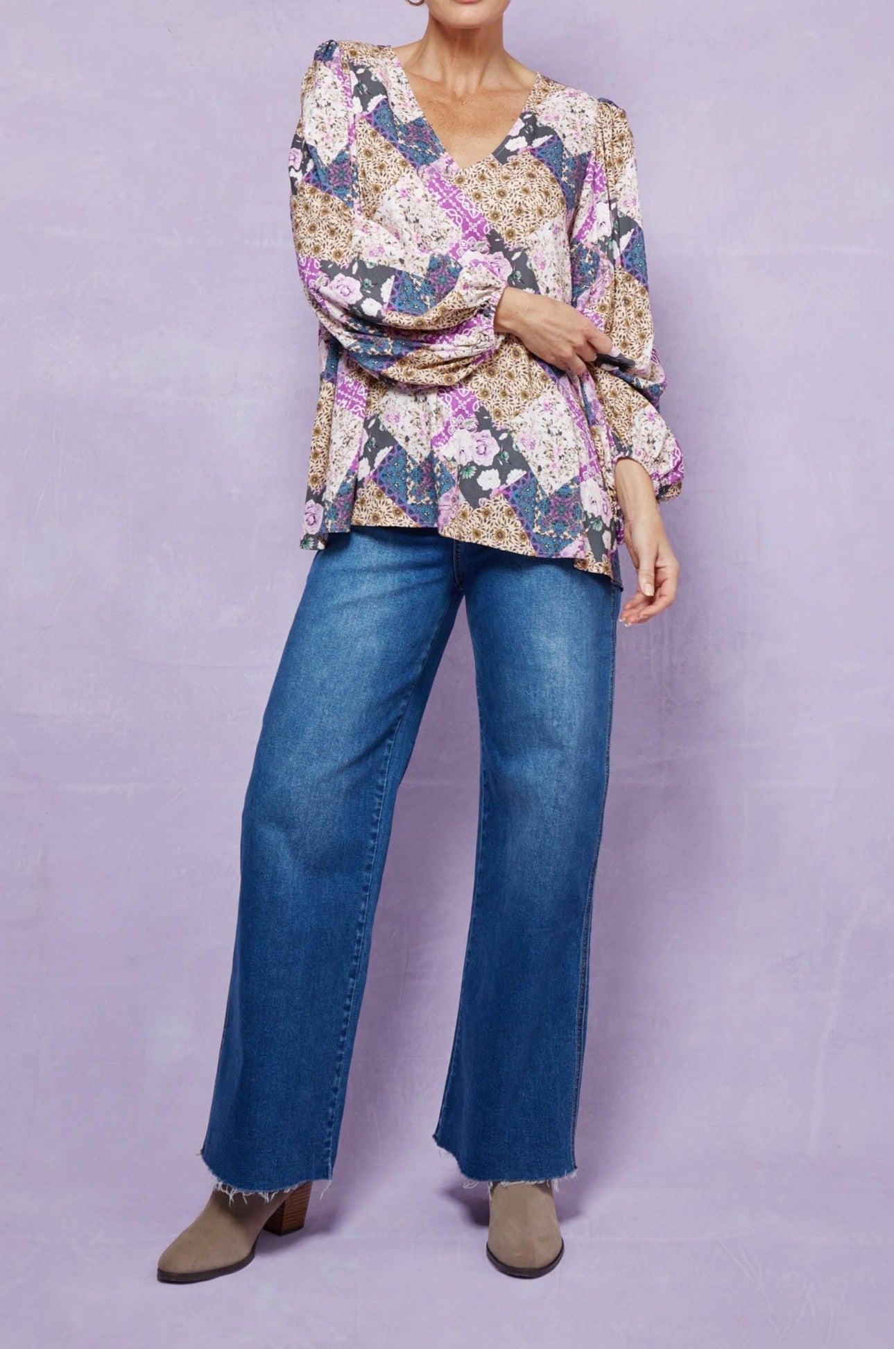 Coppola V Blouse - Violet Muse - Isle of Mine Clothing - Top L/S