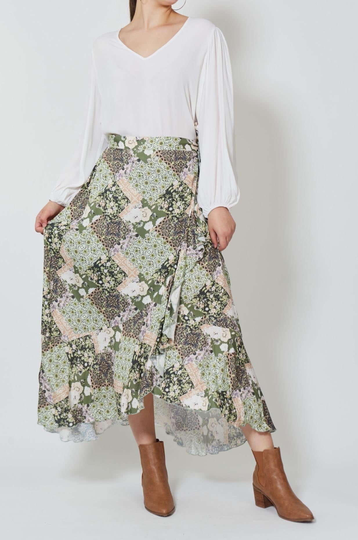 Coppola Wrap Skirt - Evergreen Muse - Isle of Mine Clothing - Skirt Maxi