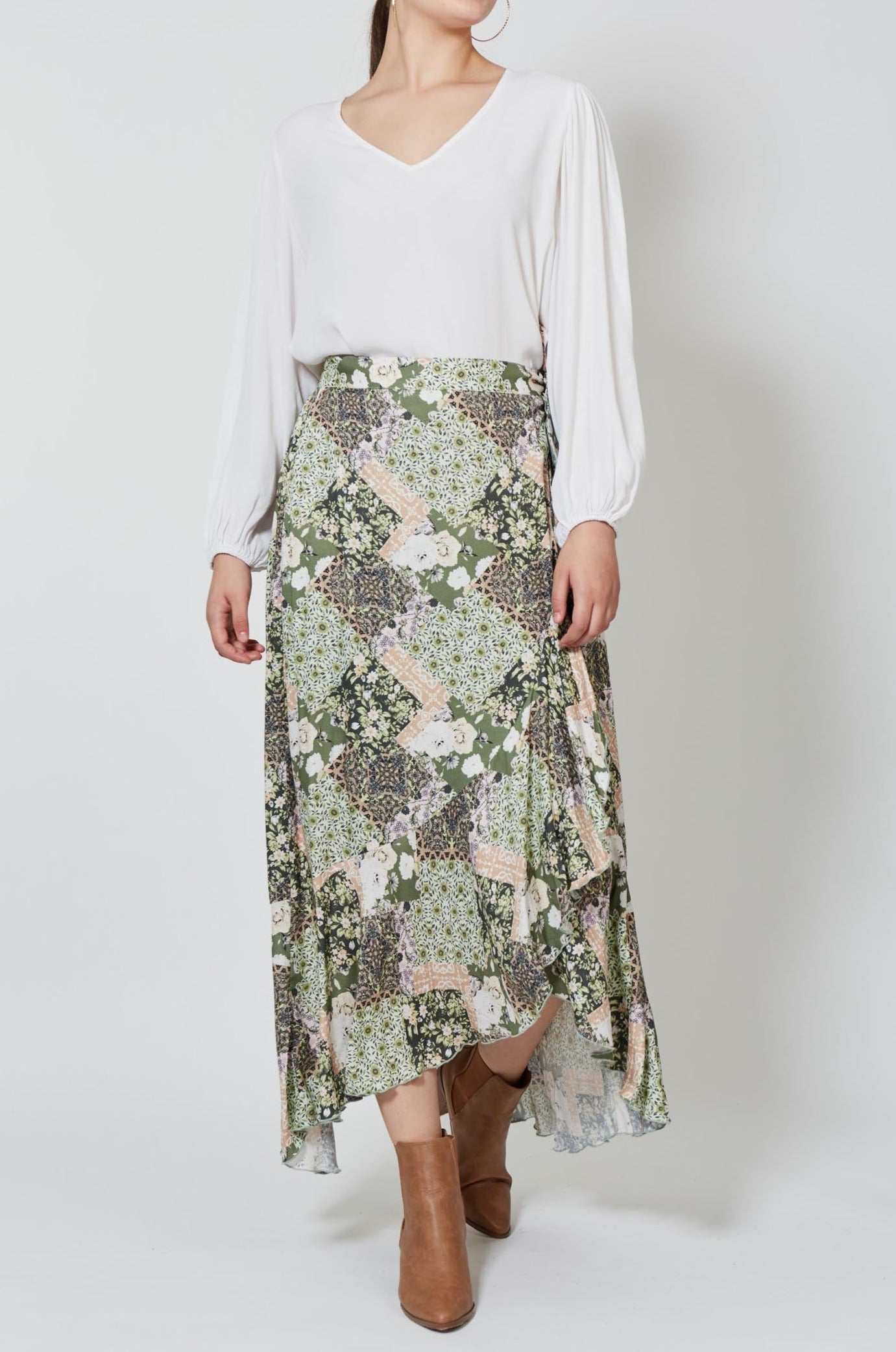 Coppola Wrap Skirt - Evergreen Muse - Isle of Mine Clothing - Skirt Maxi