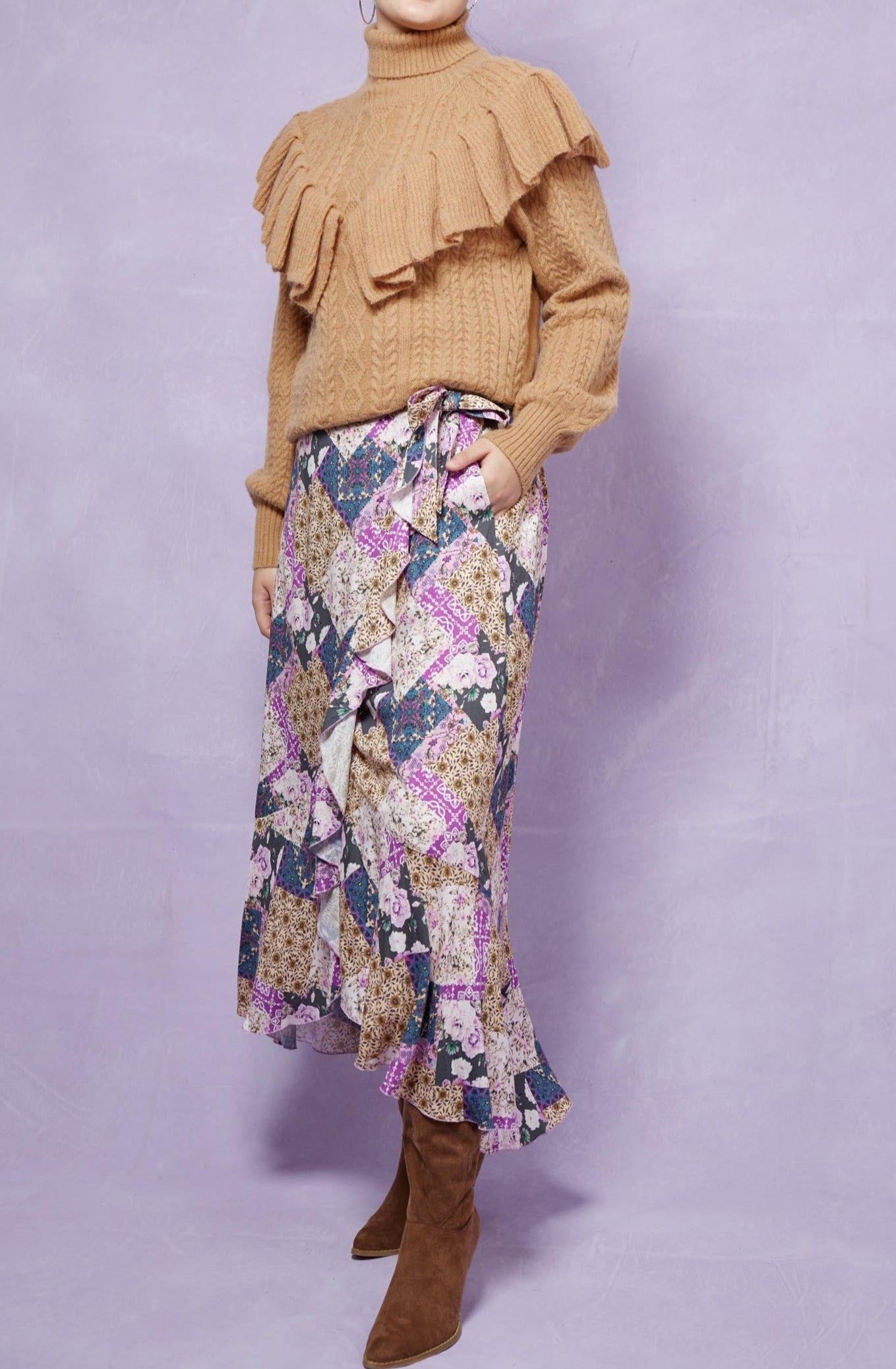 Coppola Wrap Skirt - Violet Muse - Isle of Mine Clothing - Skirt Maxi