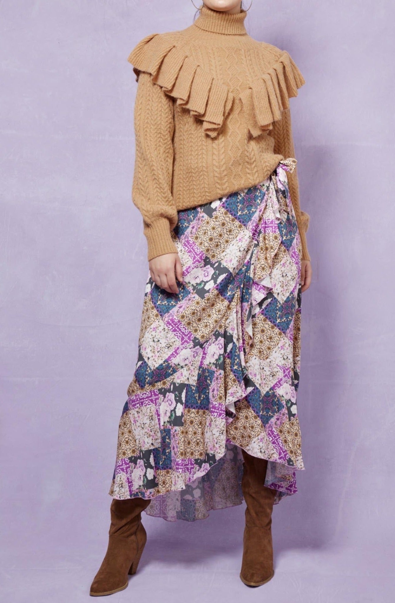 Coppola Wrap Skirt - Violet Muse - Isle of Mine Clothing - Skirt Maxi