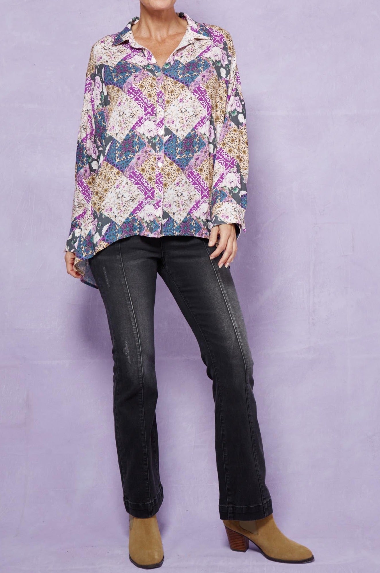 Coppola Shirt - Violet Muse - Isle of Mine Clothing - Top L/S