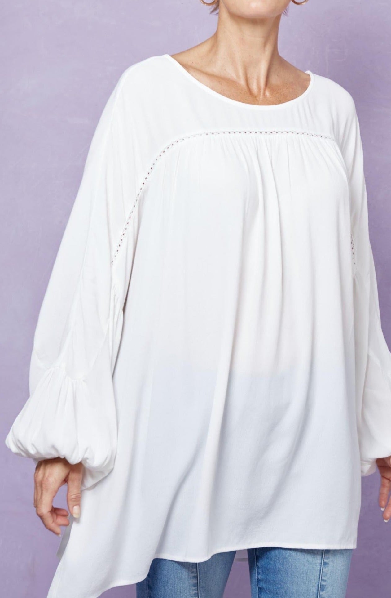 Coppola Oversized Top - Dove - Isle of Mine Clothing - Top L/S One Size