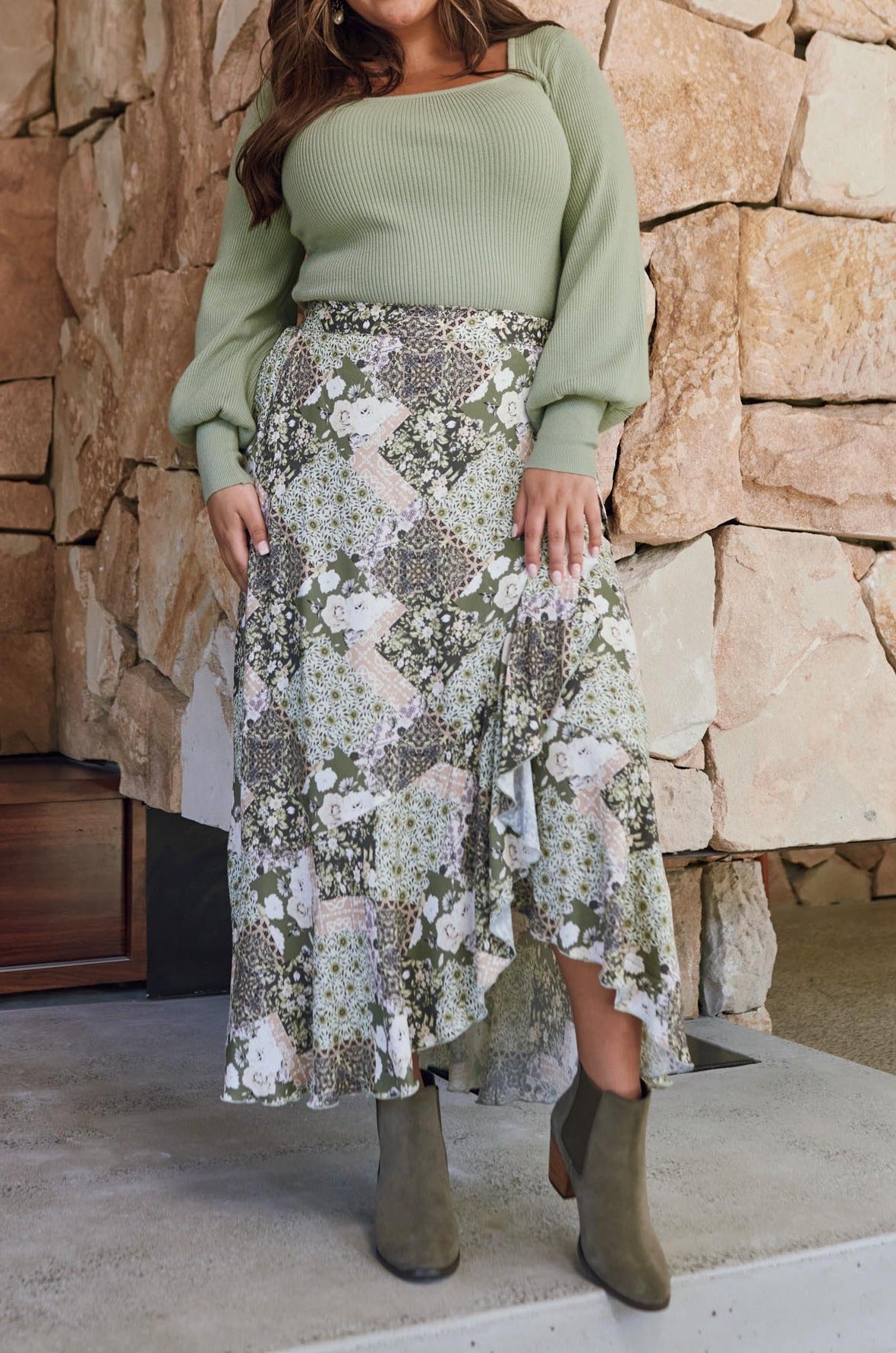 Coppola Wrap Skirt - Evergreen Muse - Isle of Mine Clothing - Skirt Maxi