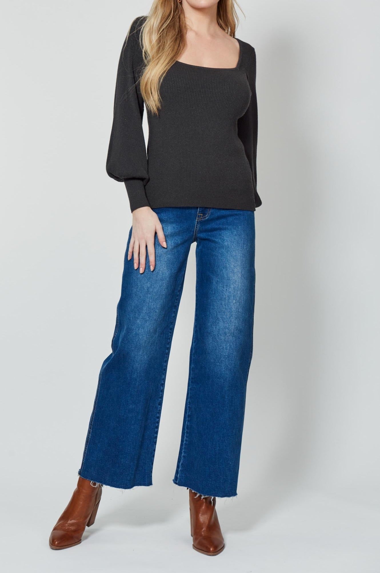 Twiggy Knit Top - Raven - Isle of Mine Clothing - Knit Jumper