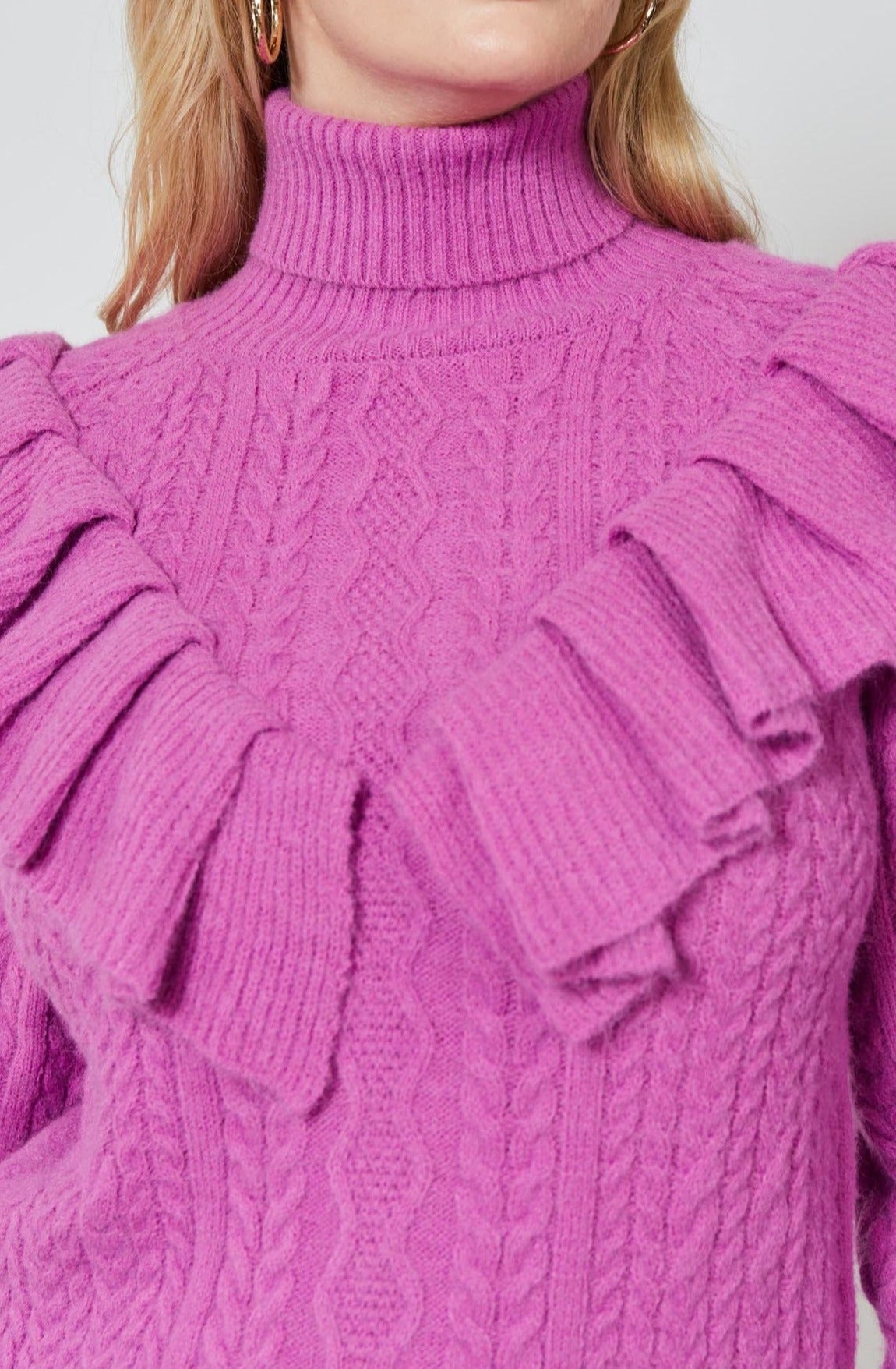 Romy Ruffle Knit - Orchid - Isle of Mine Clothing - Knit Jumper