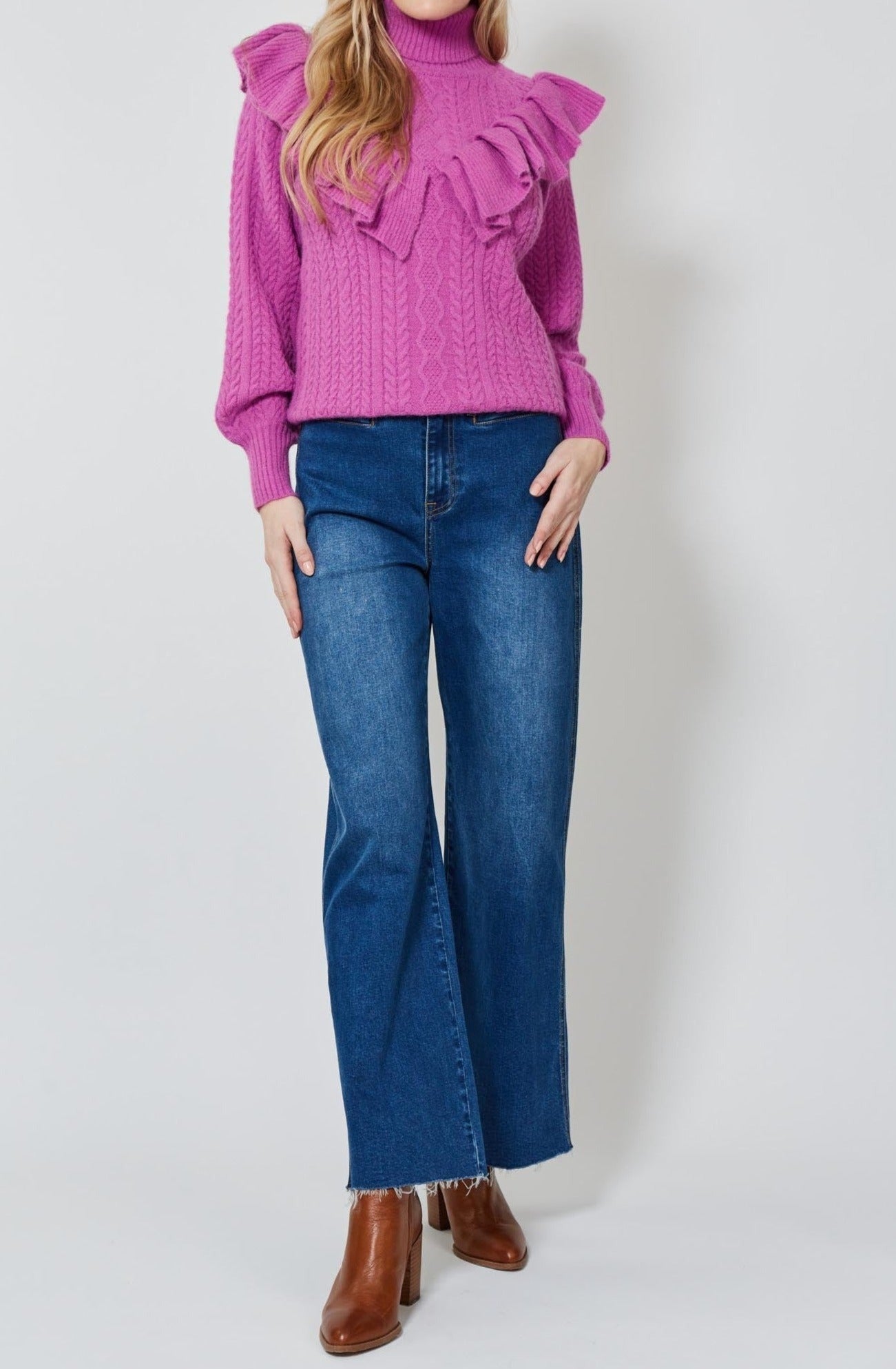 Romy Ruffle Knit - Orchid - Isle of Mine Clothing - Knit Jumper