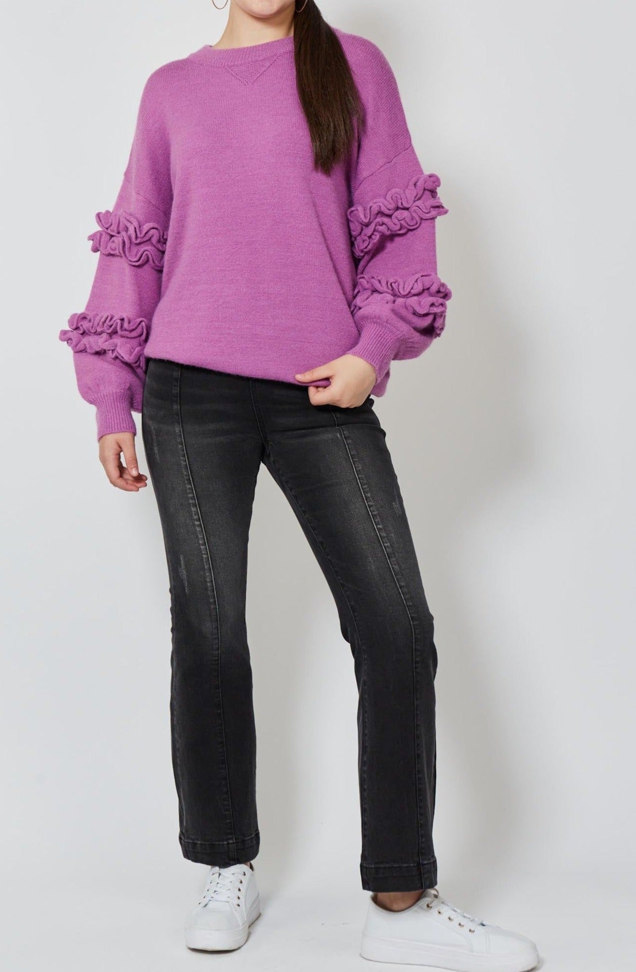 Garland Ruffle Jumper - Lilac - Isle of Mine Clothing - Knit Jumper