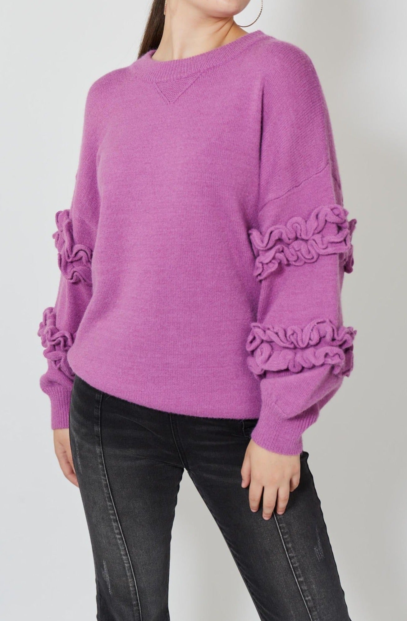 Garland Ruffle Jumper - Lilac - Isle of Mine Clothing - Knit Jumper