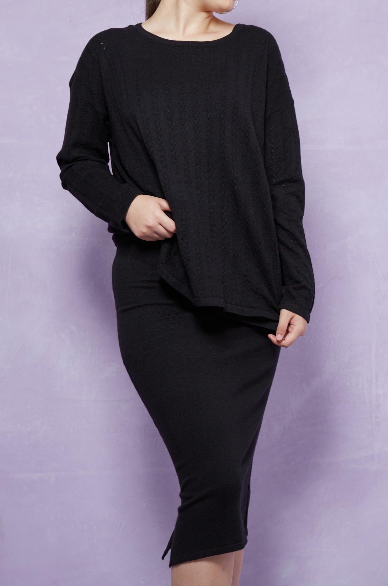 Thalia Jumper - Onyx - Isle of Mine Clothing - Knit Jumper