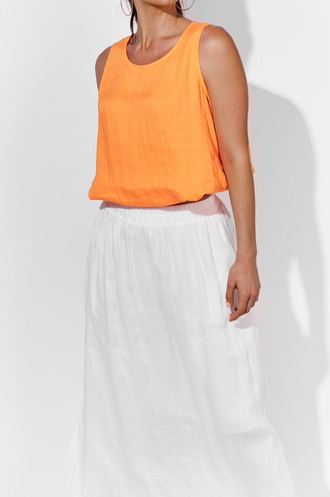 Nusa Tank - Melon - Isle of Mine Clothing - Top Sleeveless Linen