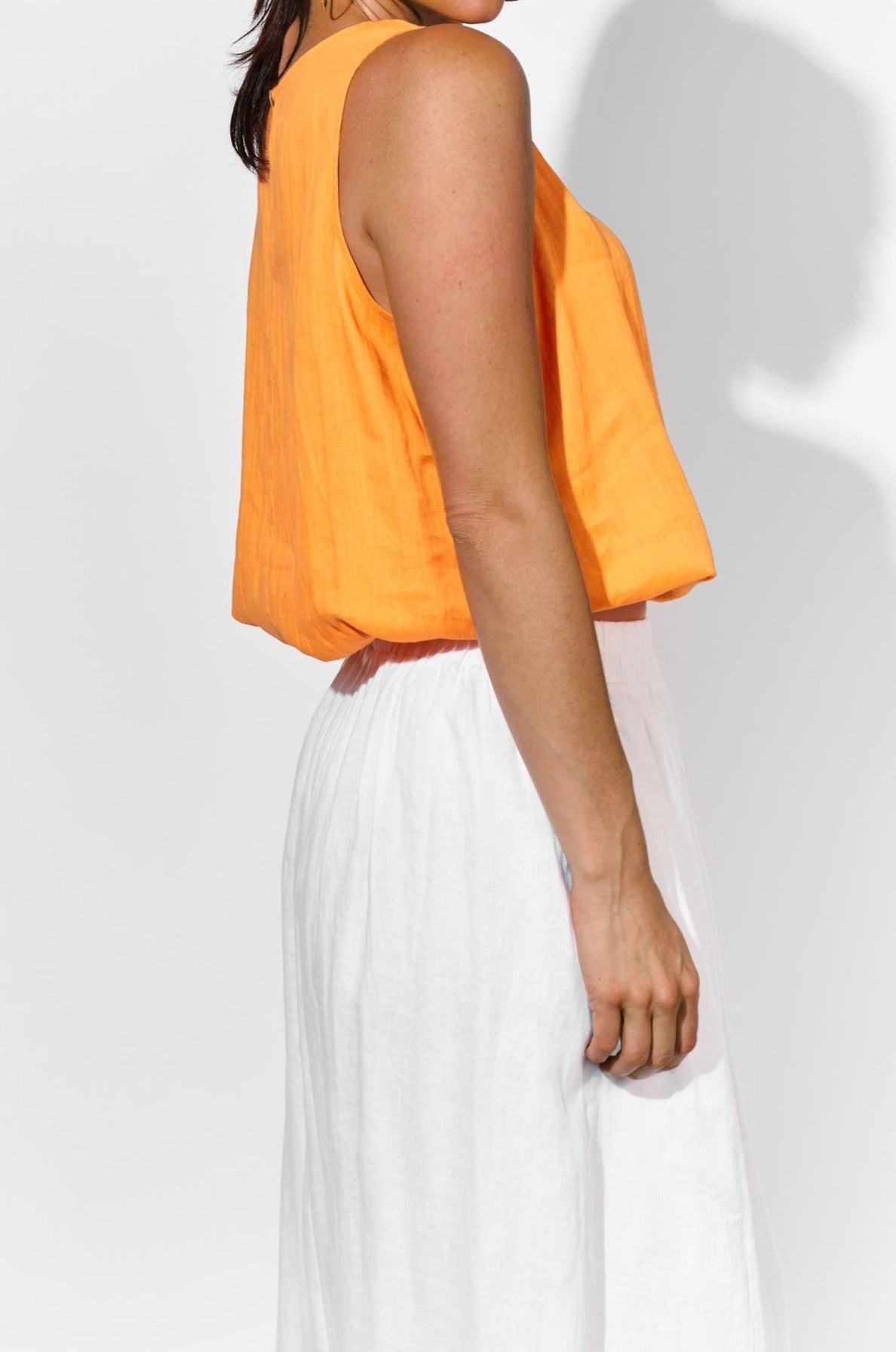 Nusa Tank - Melon - Isle of Mine Clothing - Top Sleeveless Linen