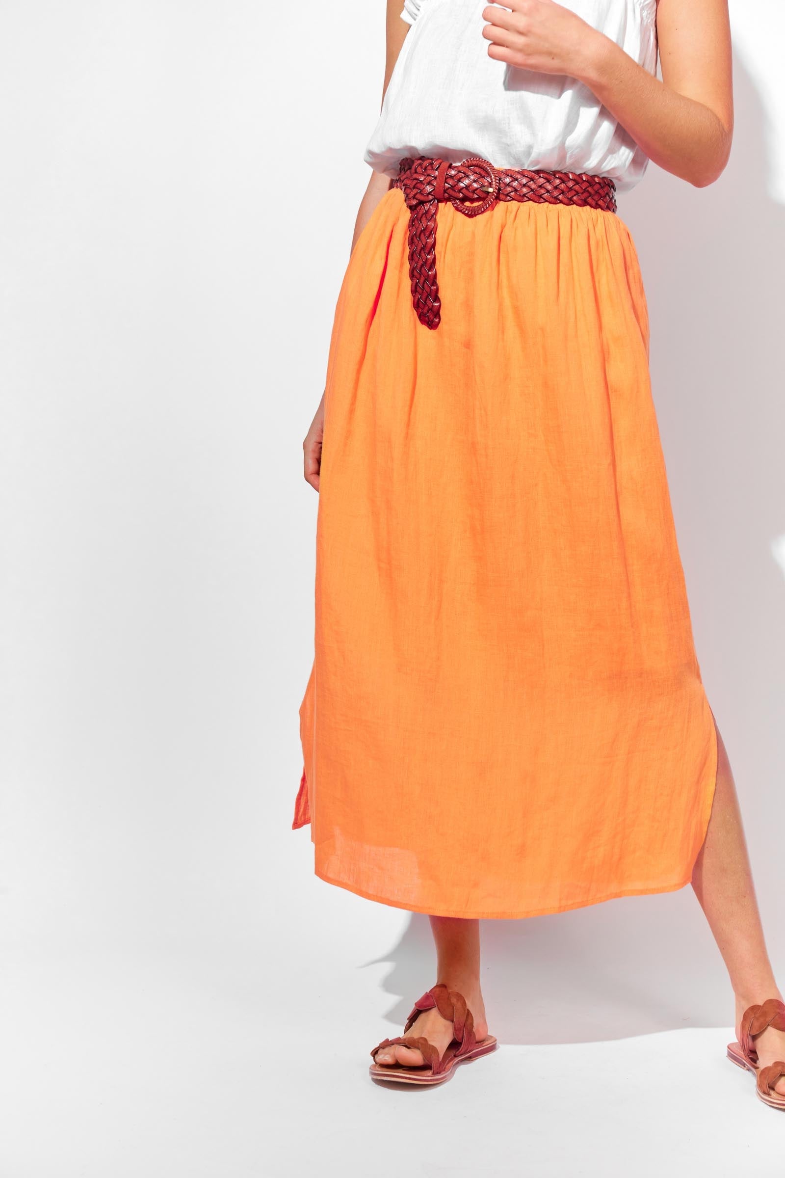 Nusa Skirt - Melon - Isle of Mine Clothing - Skirt Maxi Linen