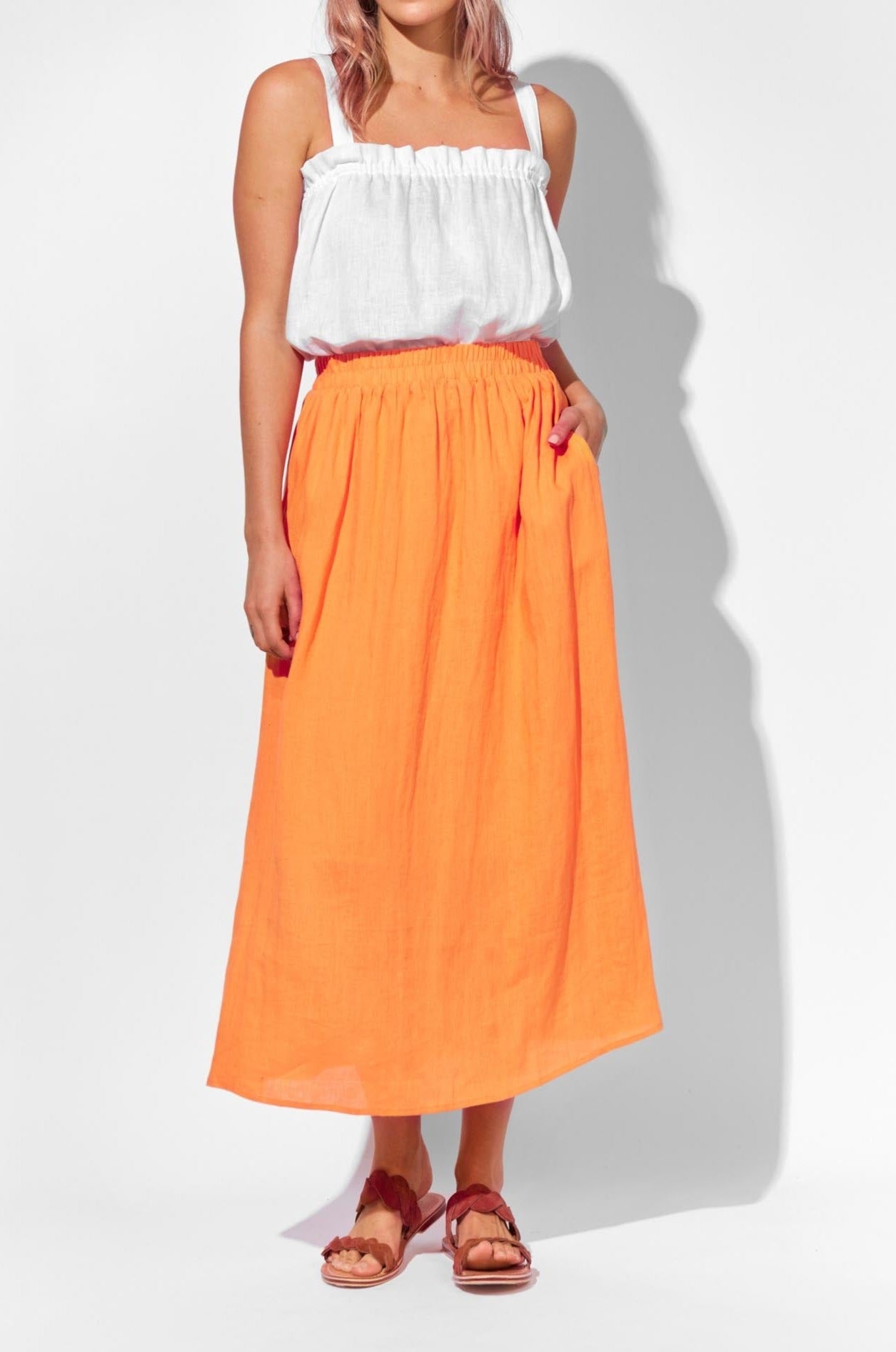 Nusa Skirt - Melon - Isle of Mine Clothing - Skirt Maxi Linen