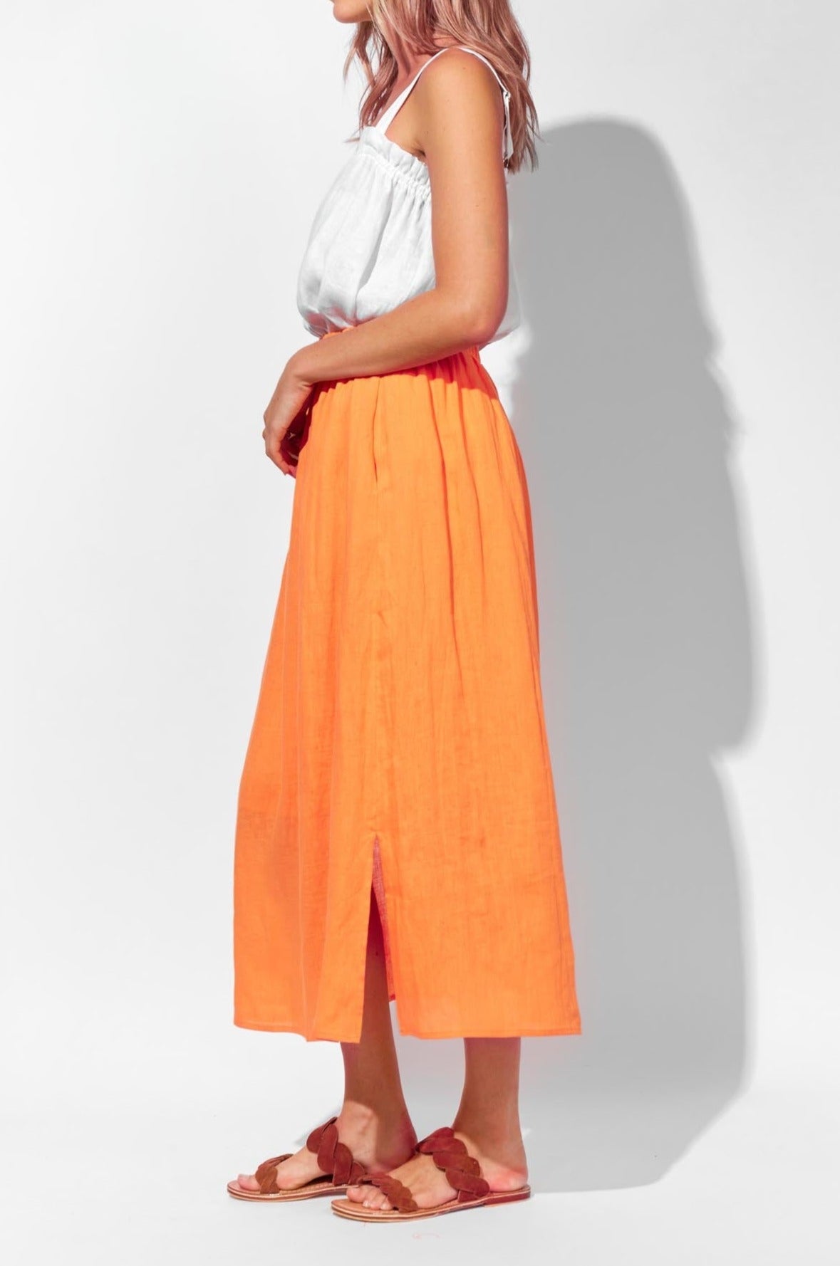 Nusa Skirt - Melon - Isle of Mine Clothing - Skirt Maxi Linen