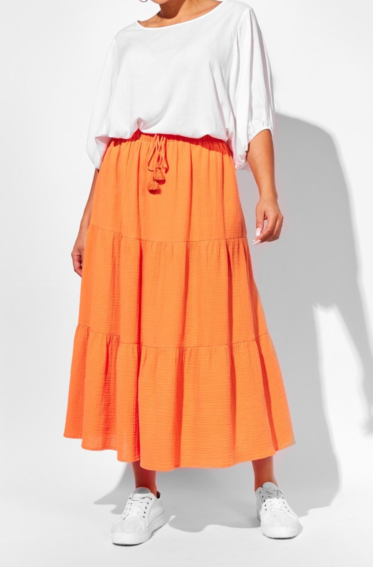 Java Tiered Skirt - Melon - Isle of Mine Clothing - Skirt Mid