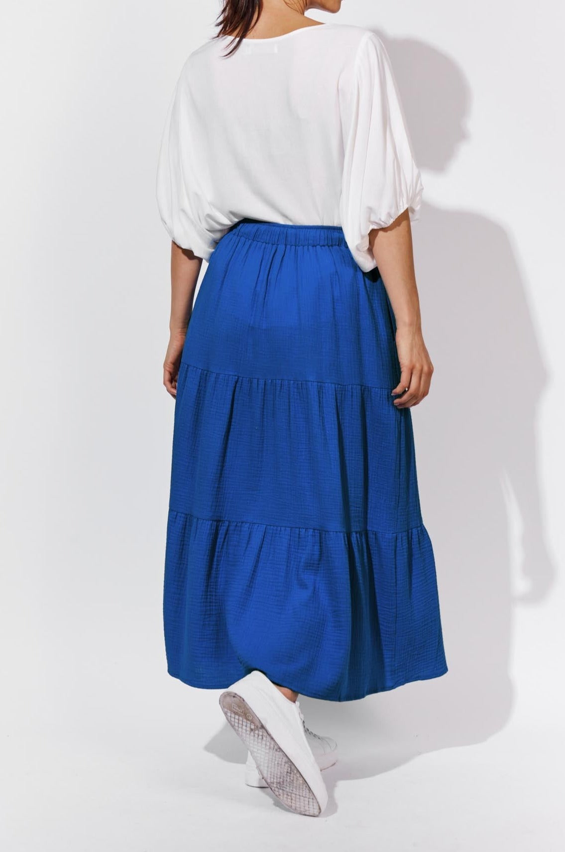 Java Tiered Skirt - Cobalt - Isle of Mine Clothing - Skirt Mid