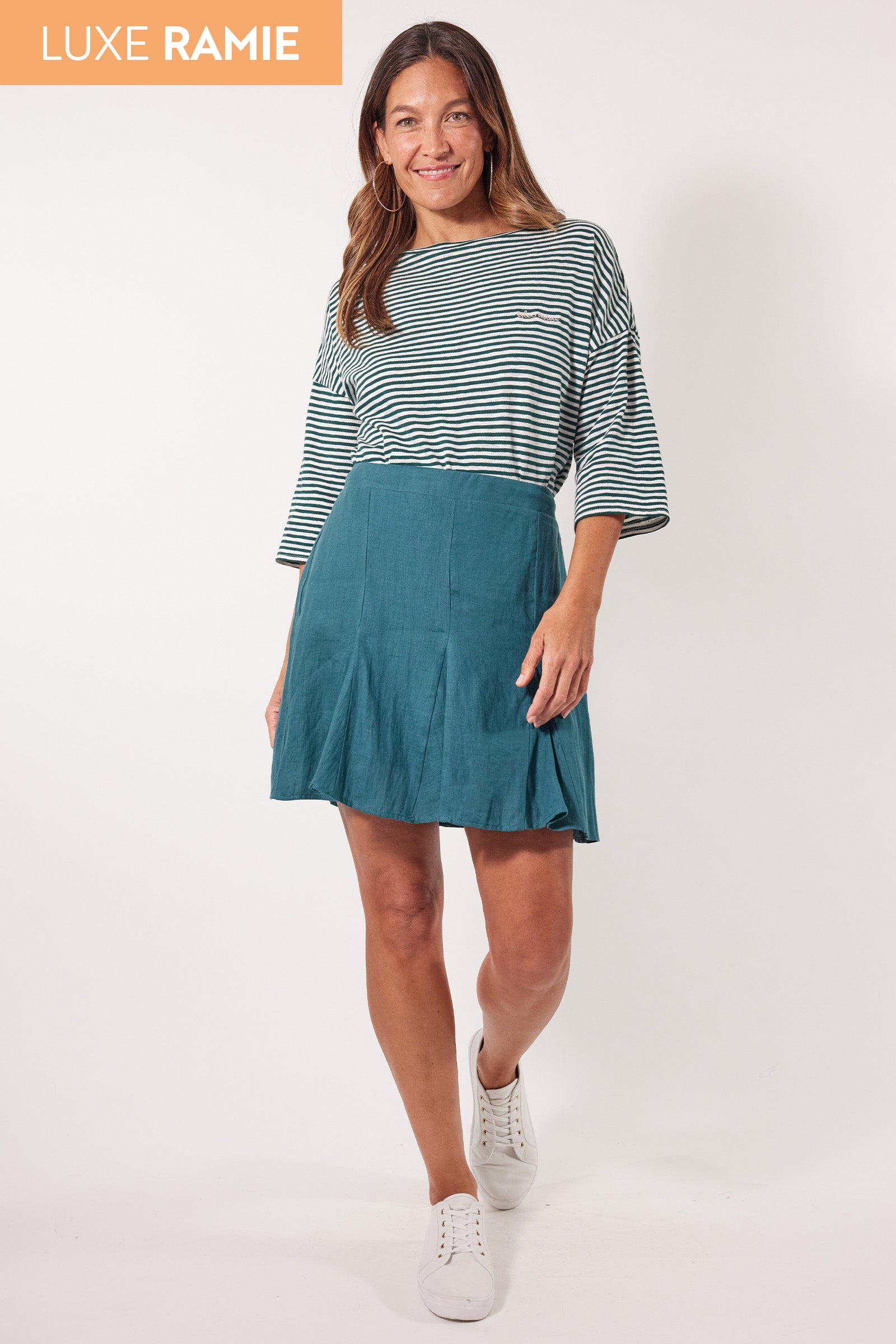 Gala Skirt - Teal - Isle of Mine Clothing - Skirt Mini Ramie