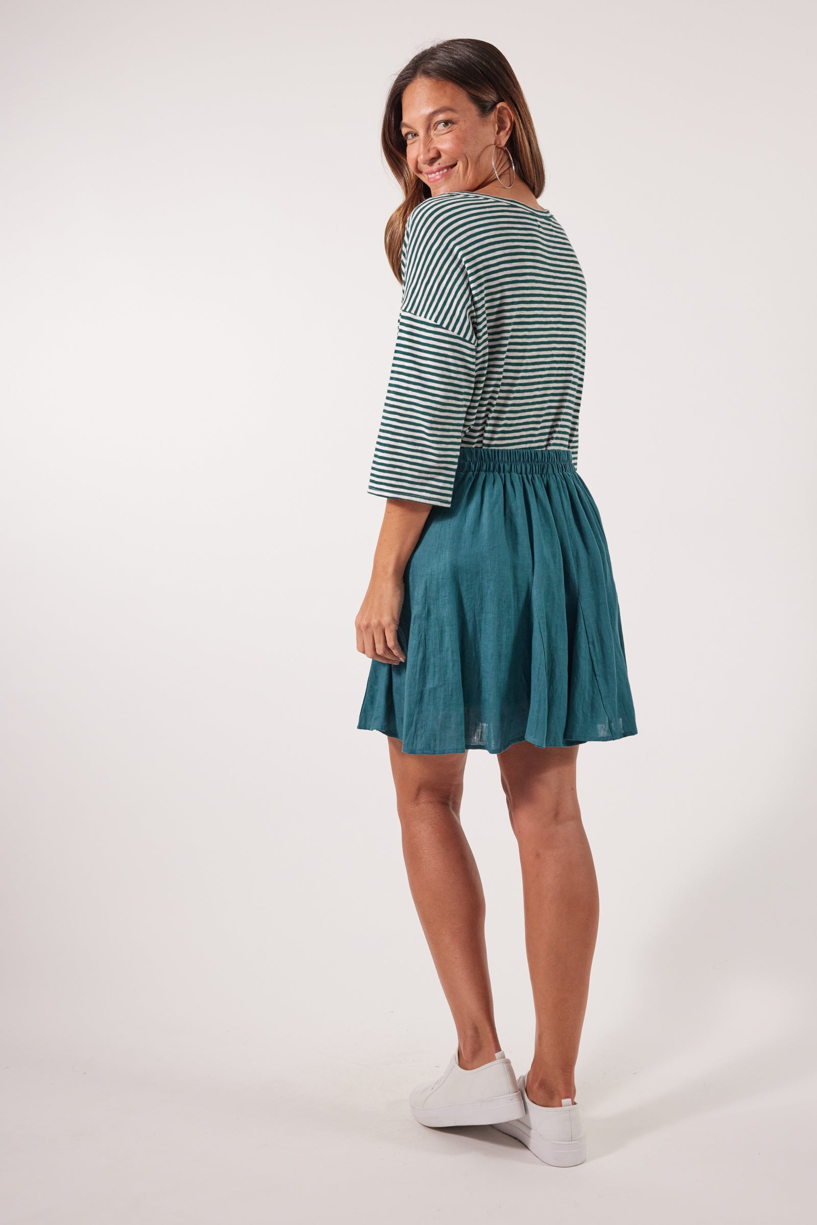 Gala Skirt - Teal - Isle of Mine Clothing - Skirt Mini Ramie