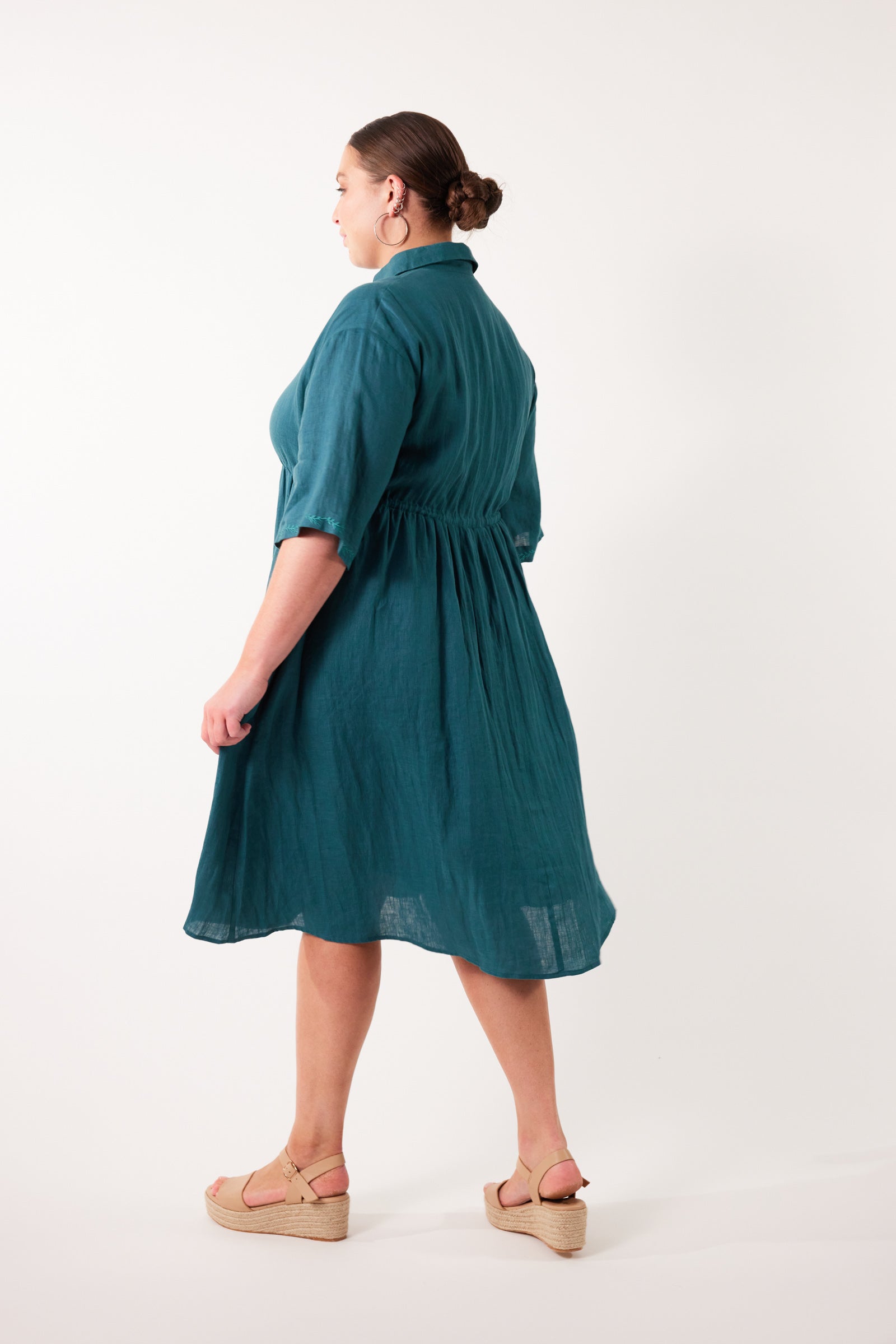 Gala Relax Dress - Teal - Isle of Mine Clothing - Dress Mid One Size Ramie