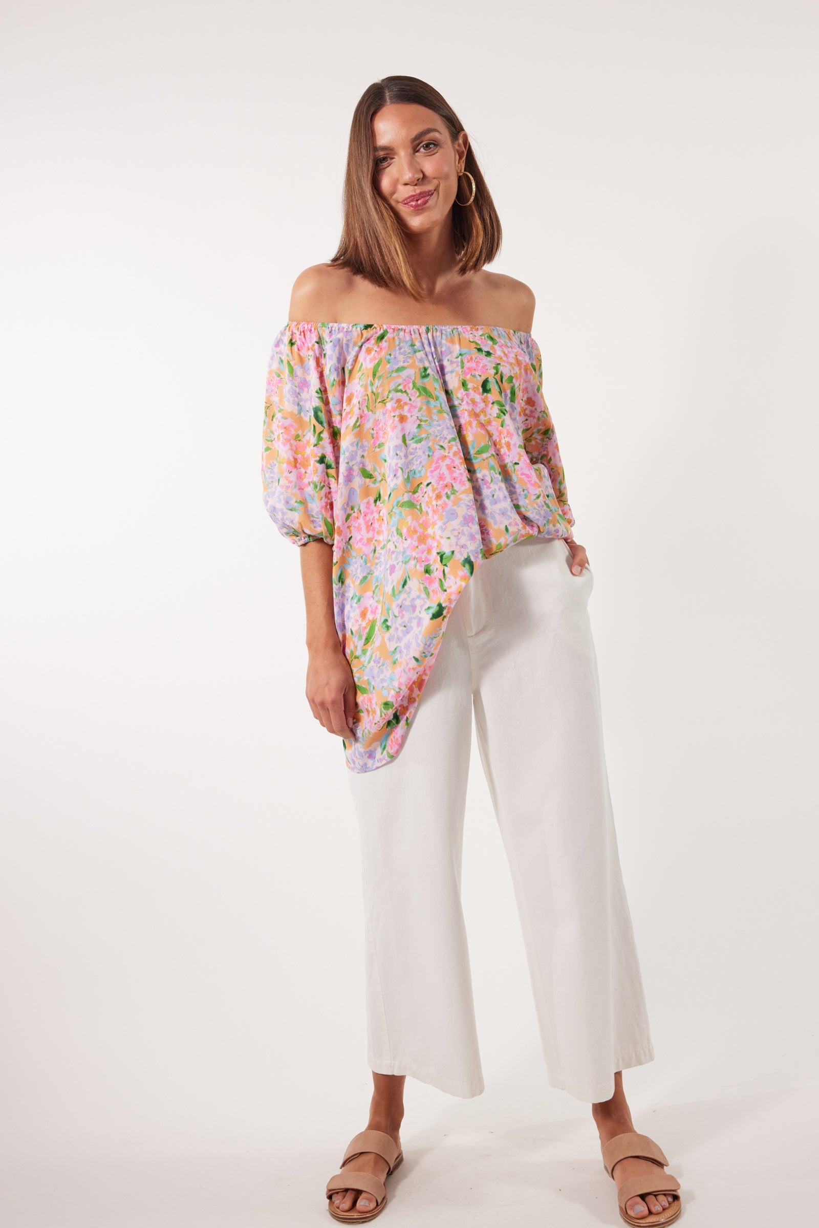 Botanical Relax Top - Sunset Hydrangea - Isle of Mine Clothing - Top S/S One Size