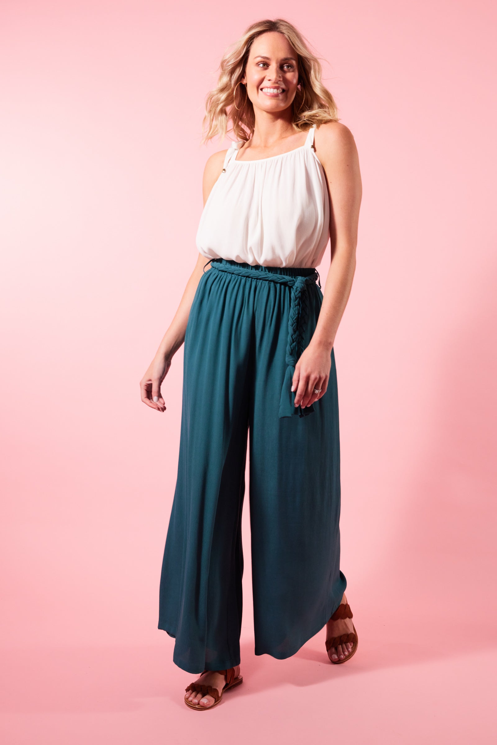 Botanical Pant - Teal - Isle of Mine Clothing - Pant Relaxed