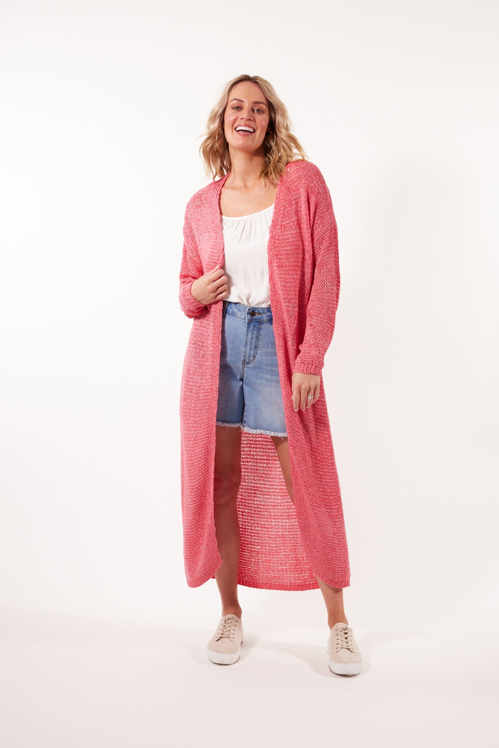 Marquee Cardigan - Camelia - Isle of Mine Clothing - Knit Cardigan Long