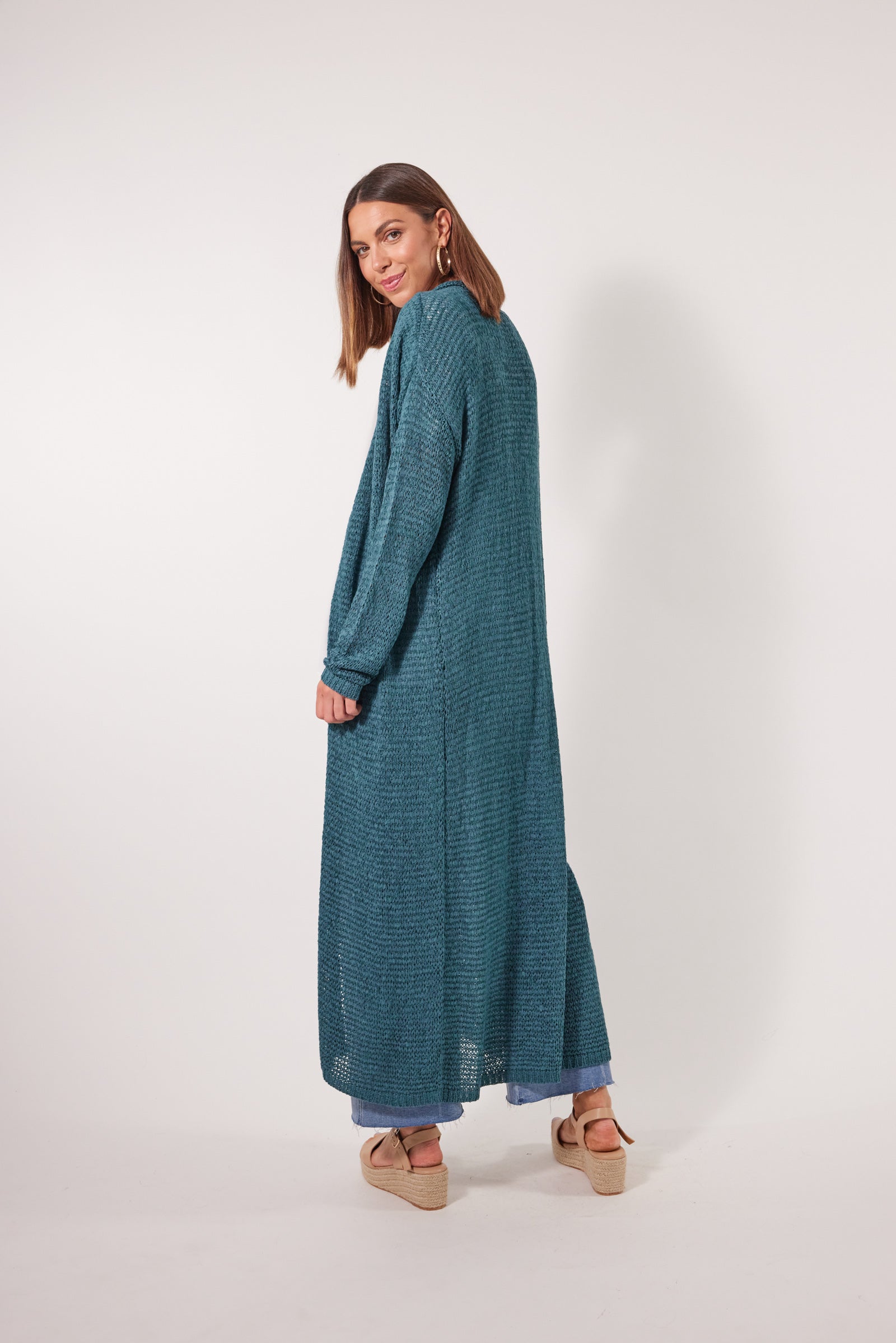 Marquee Cardigan - Teal - Isle of Mine Clothing - Knit Cardigan Long