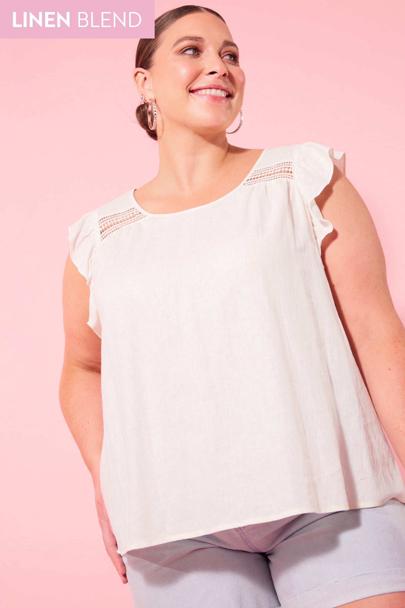 Flora Frill Top - Lotus - Isle of Mine Clothing - Top Sleeveless Linen