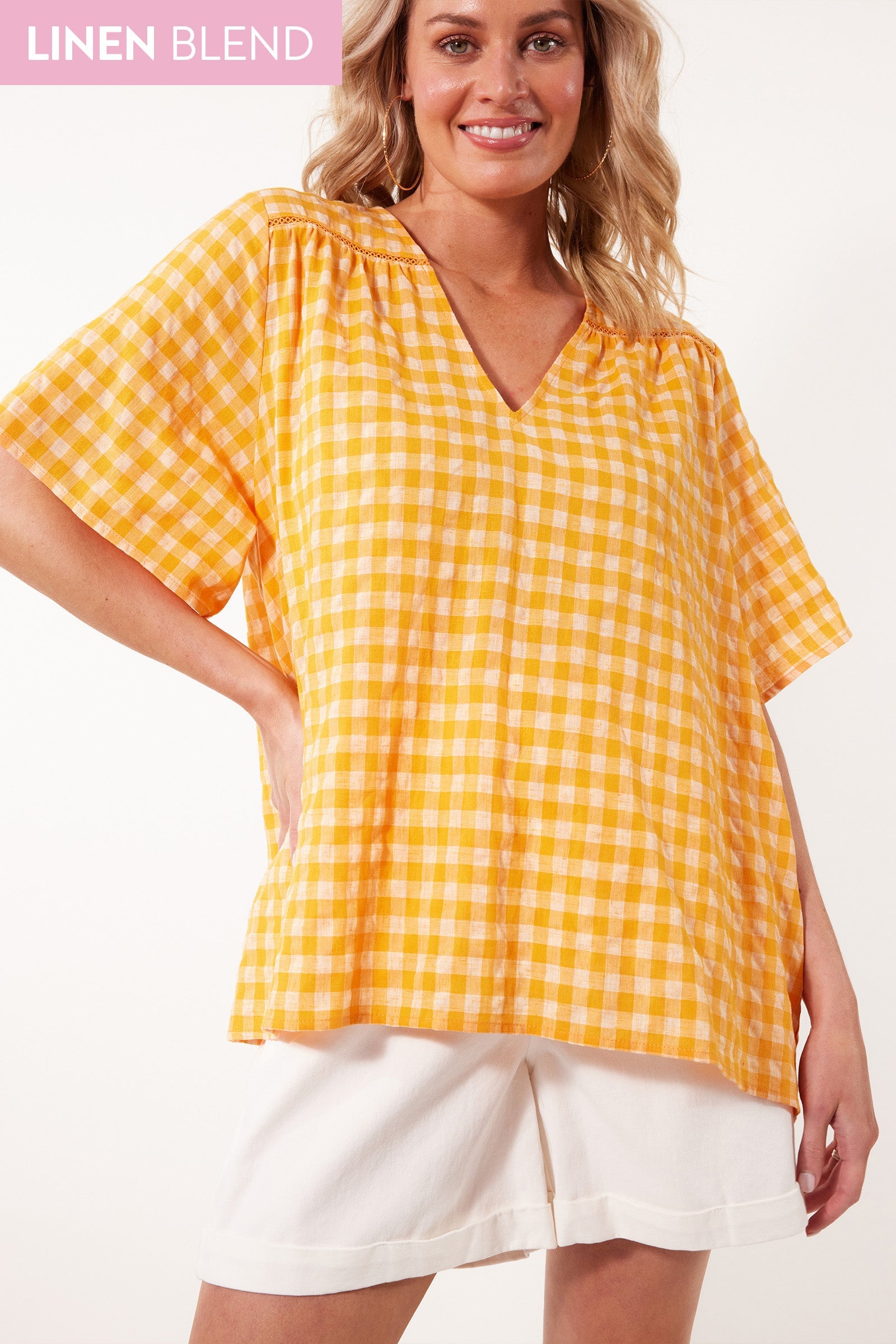 Alfresco Top - Sunrise - Isle of Mine Clothing - Top S/S Linen One Size