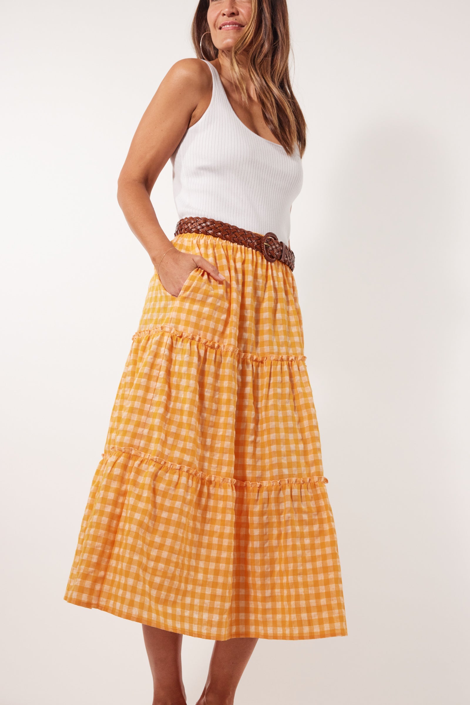 Alfresco Skirt - Sunrise - Isle of Mine Clothing - Skirt Mid Linen