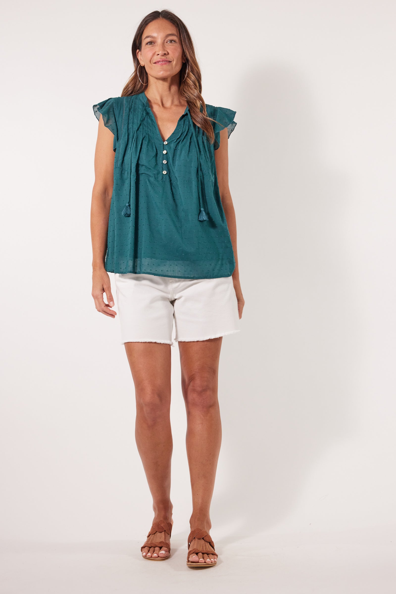 Soiree Top - Teal - Isle of Mine Clothing - Top Cap Sleeve