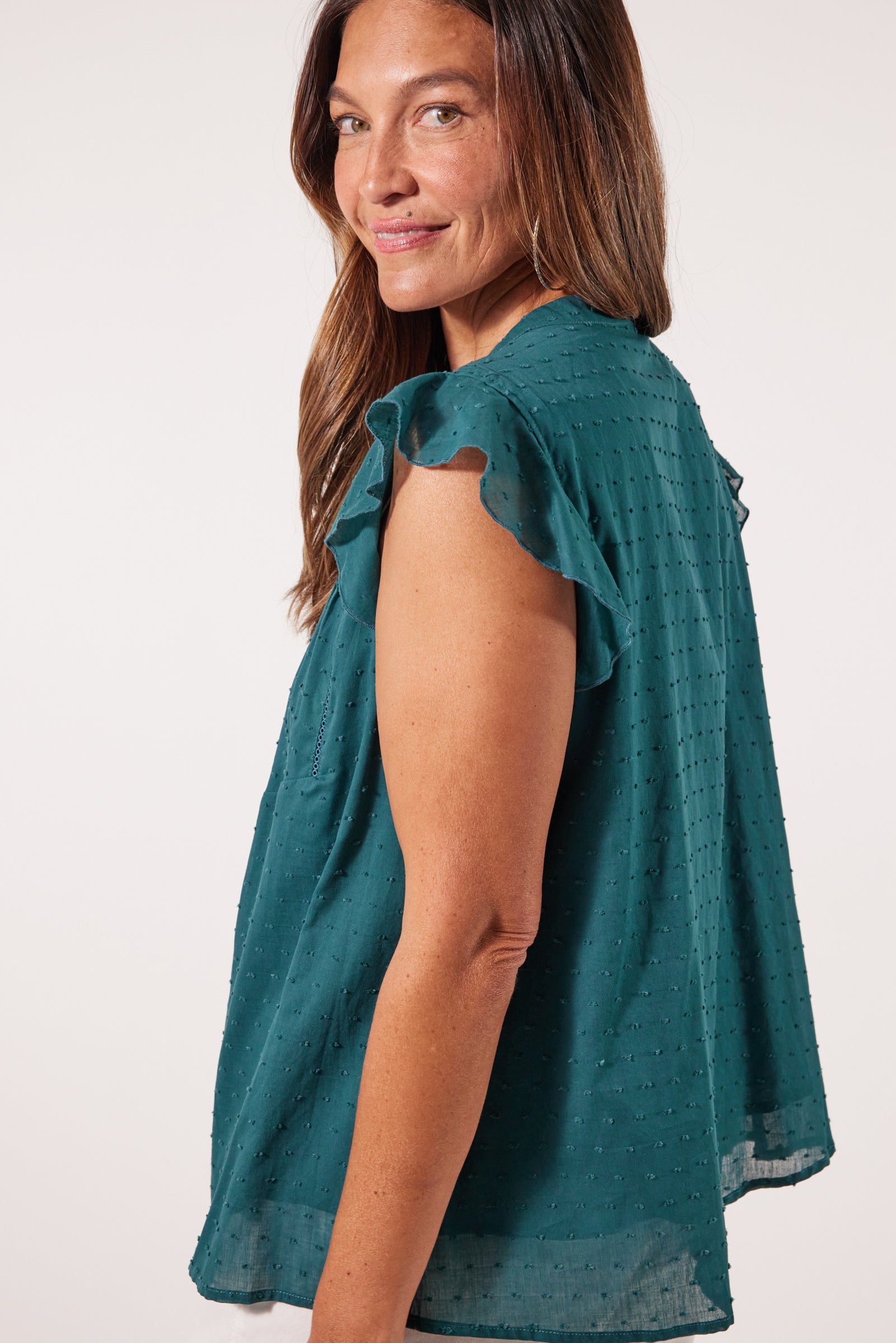 Soiree Top - Teal - Isle of Mine Clothing - Top Cap Sleeve