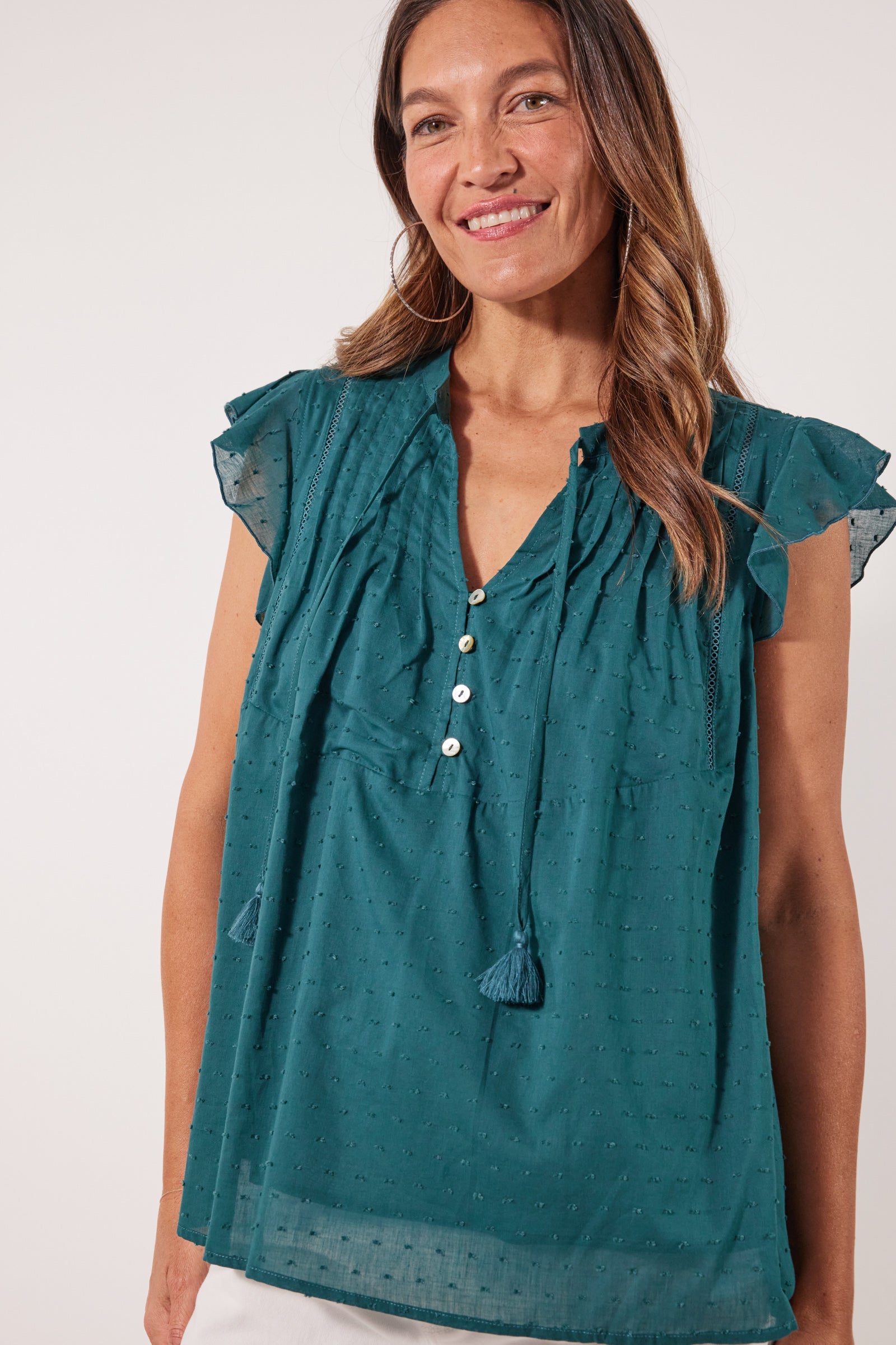 Soiree Top - Teal - Isle of Mine Clothing - Top Cap Sleeve