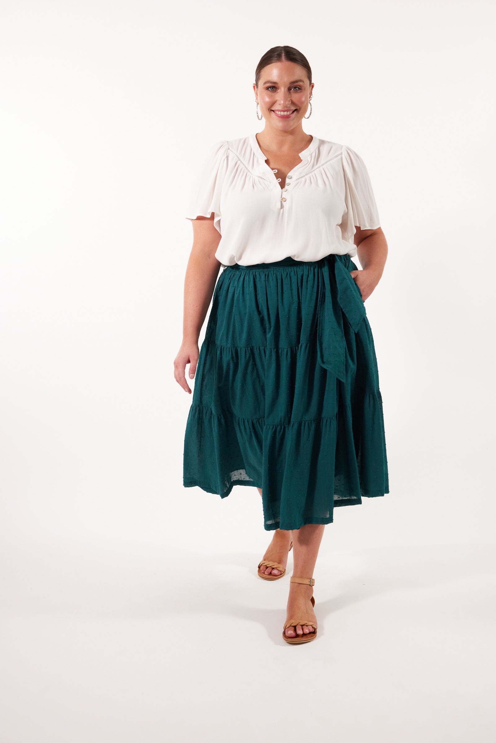 Soiree Skirt - Teal - Isle of Mine Clothing - Skirt Mid