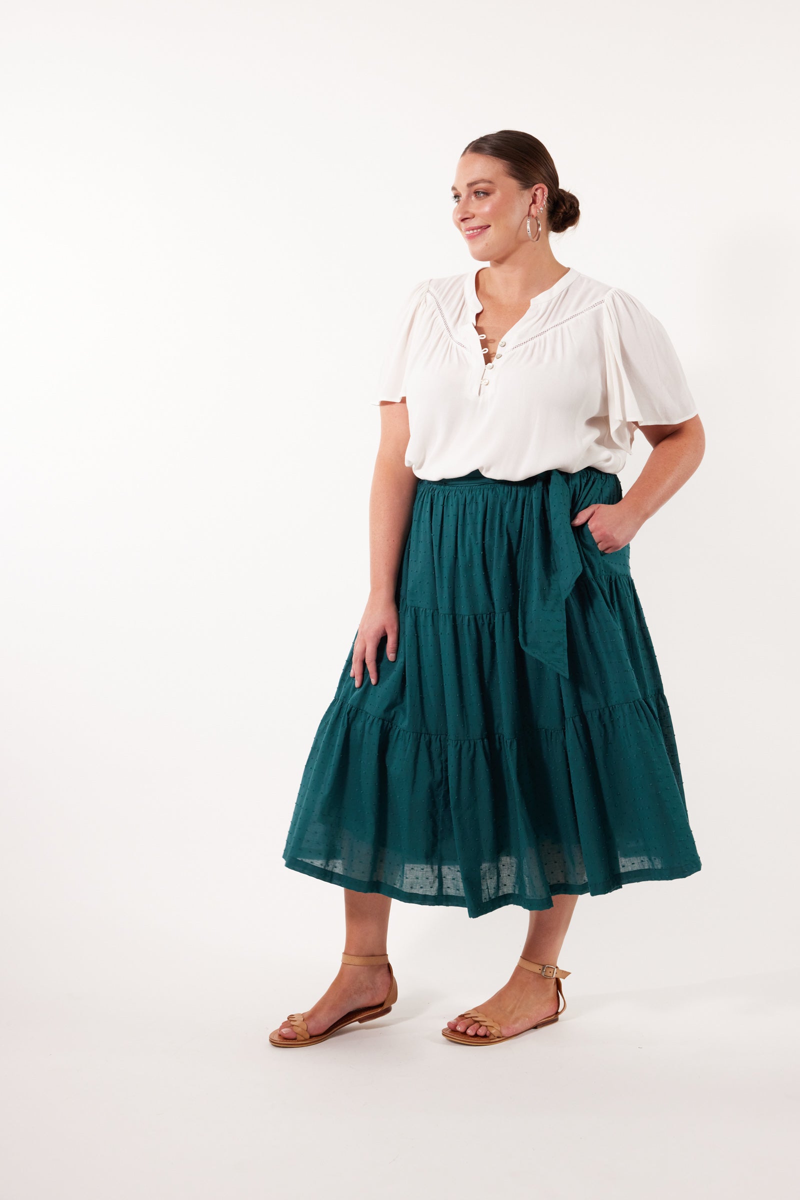 Soiree Skirt - Teal - Isle of Mine Clothing - Skirt Mid