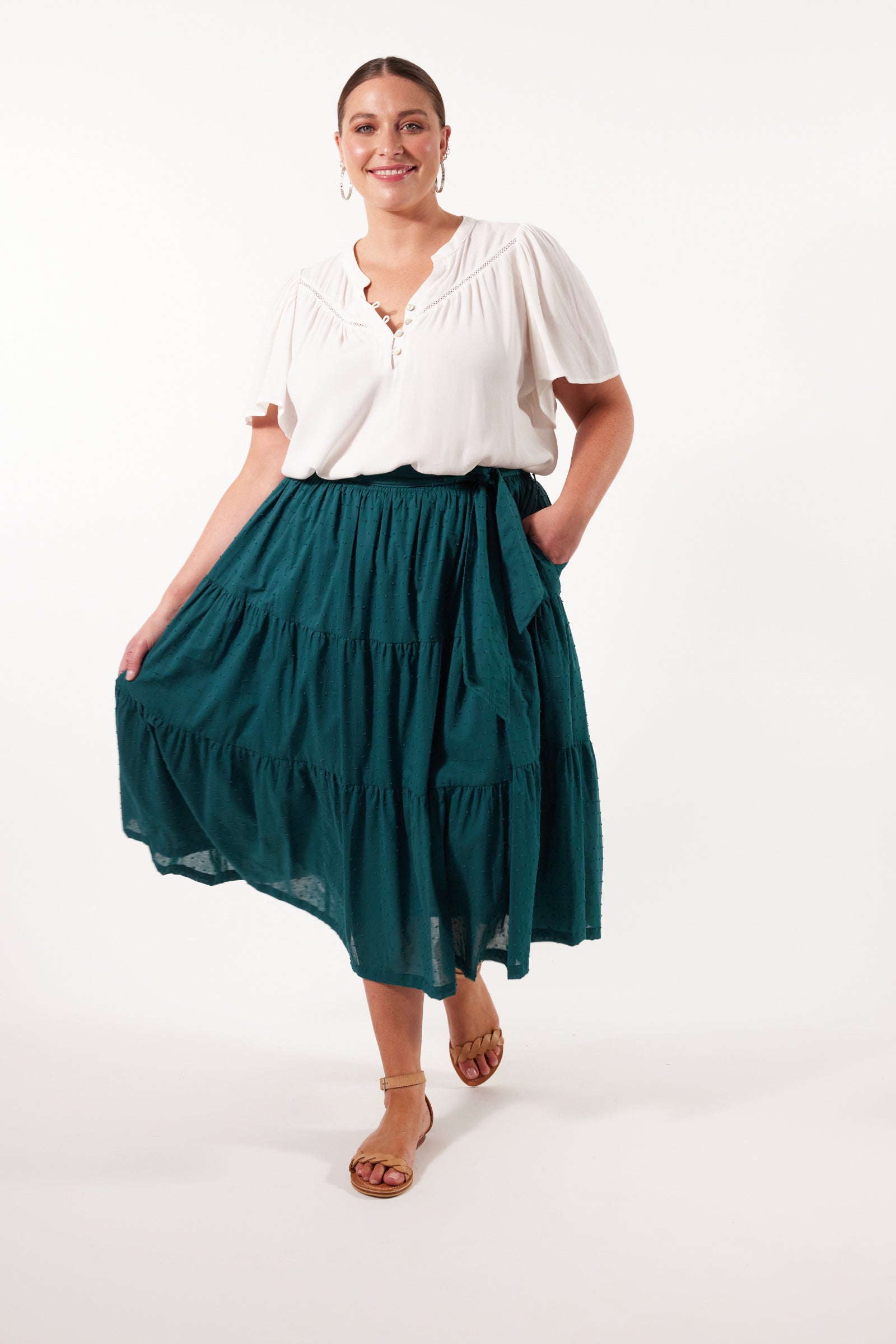 Soiree Skirt - Teal - Isle of Mine Clothing - Skirt Mid