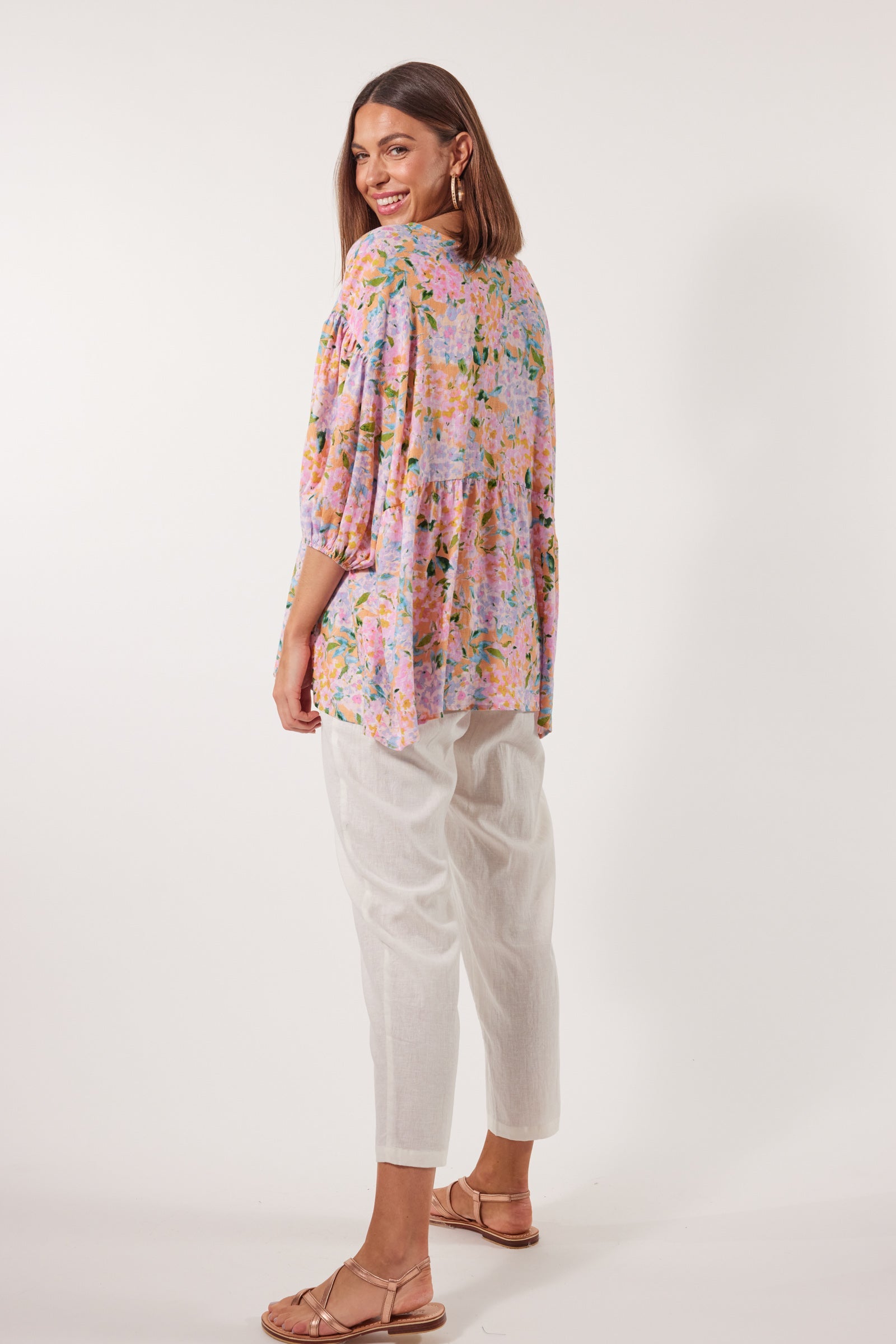 Flora Relax Top - Sunset Hydrangea - Isle of Mine Clothing - Top S/S One Size