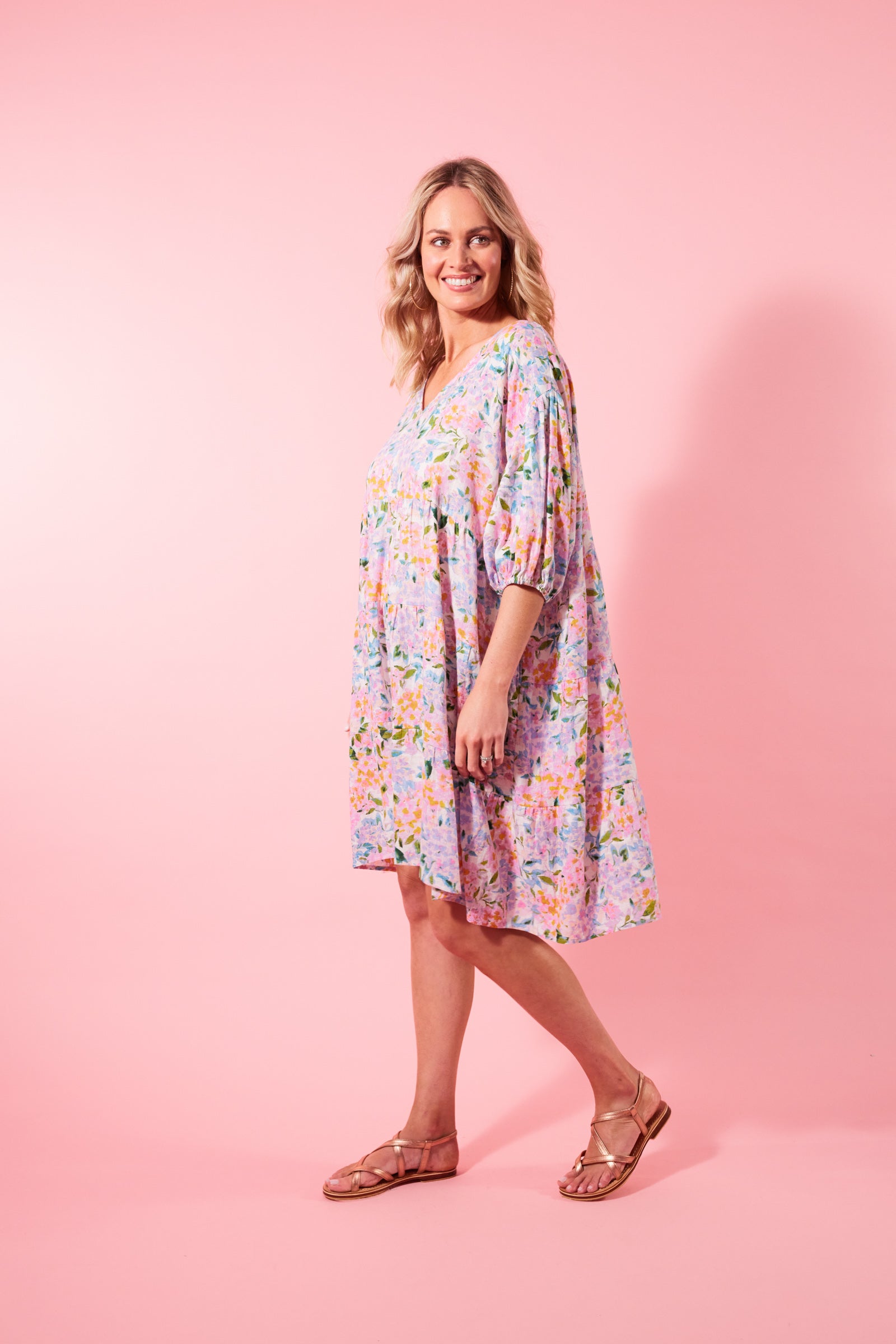 Flora Relax Dress - Salt Hydrangea - Isle of Mine Clothing - Dress Mid One Size