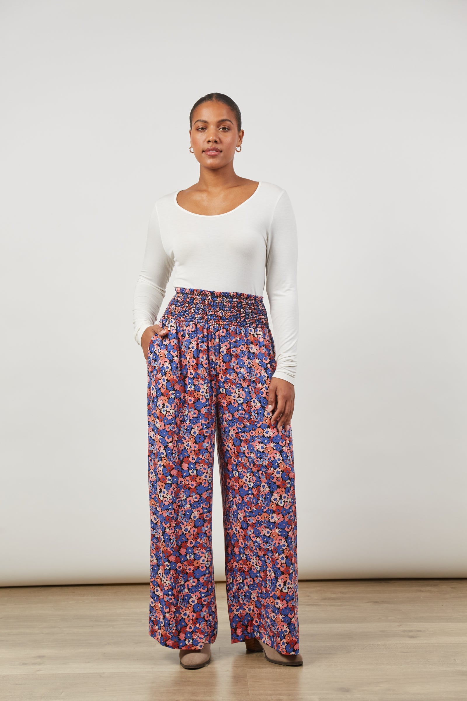 Euphoria Pant - Azure Bloom - Isle of Mine Clothing - Pant Wide