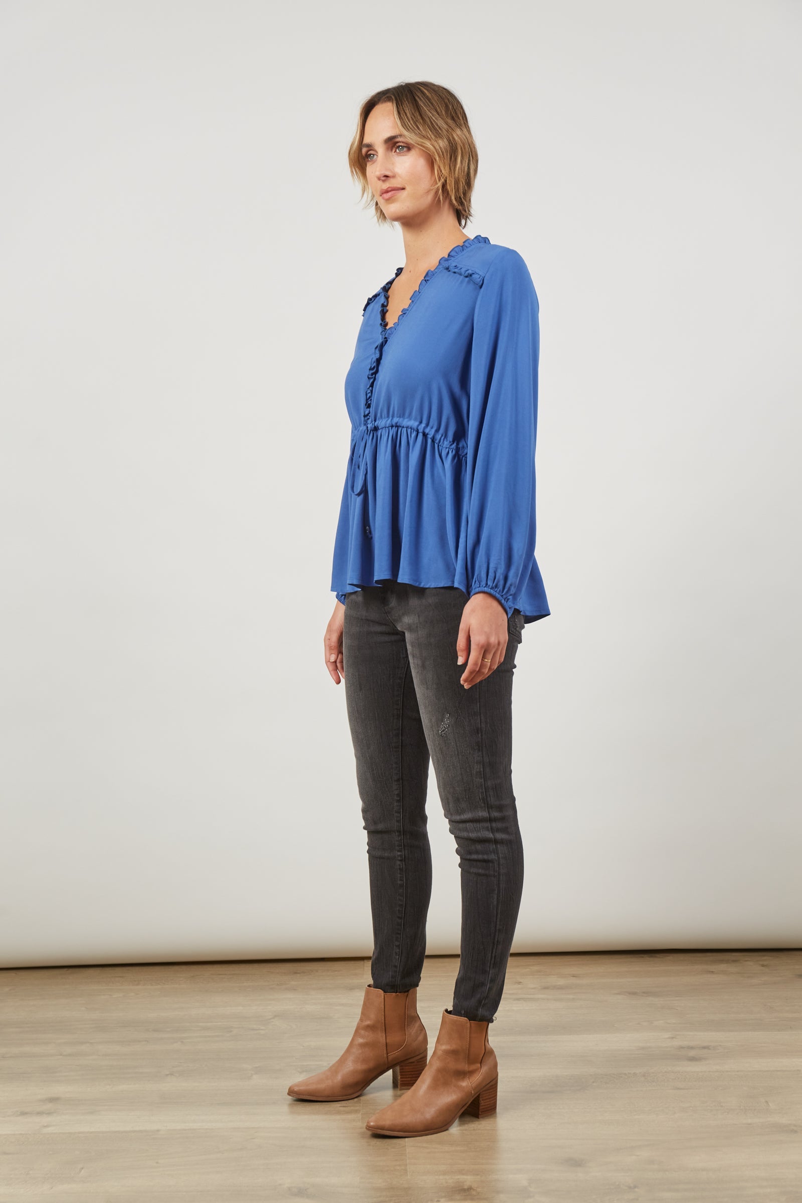 Euphoria Tie Top - Azure - Isle of Mine Clothing - Top L/S Dressy