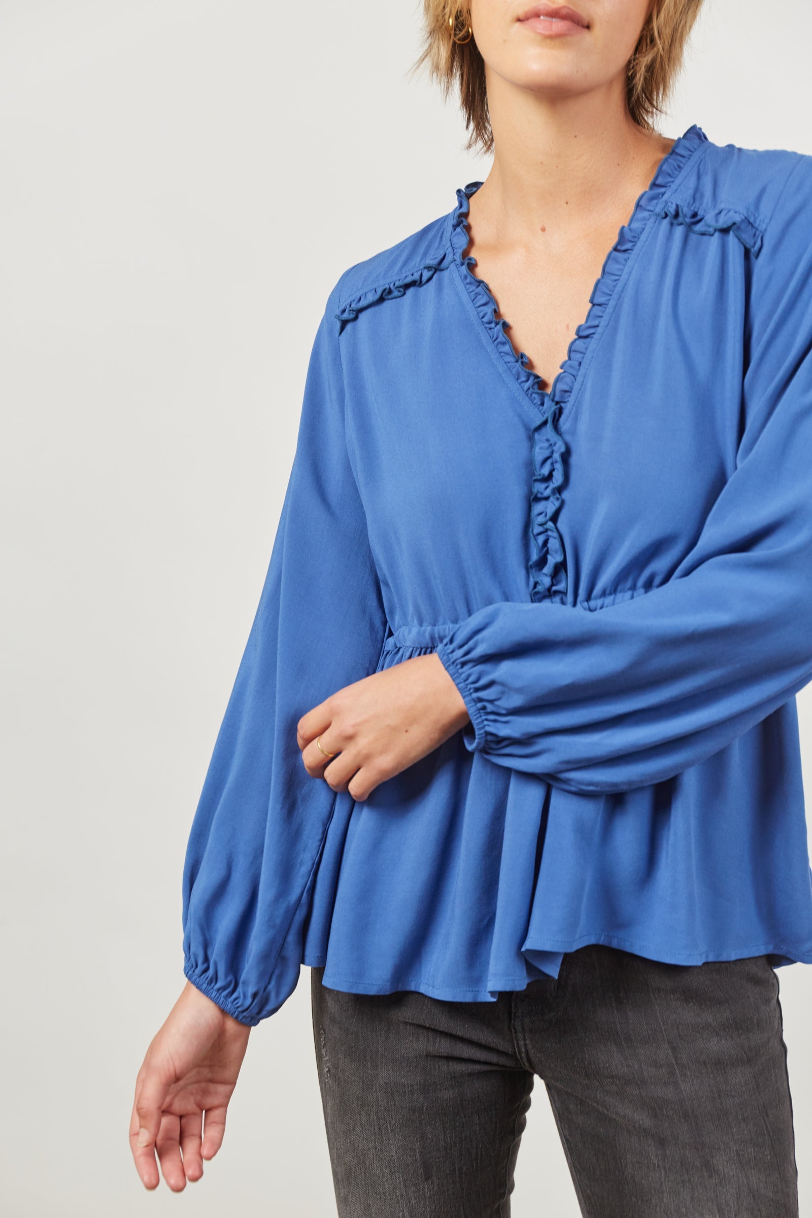 Euphoria Tie Top - Azure - Isle of Mine Clothing - Top L/S Dressy