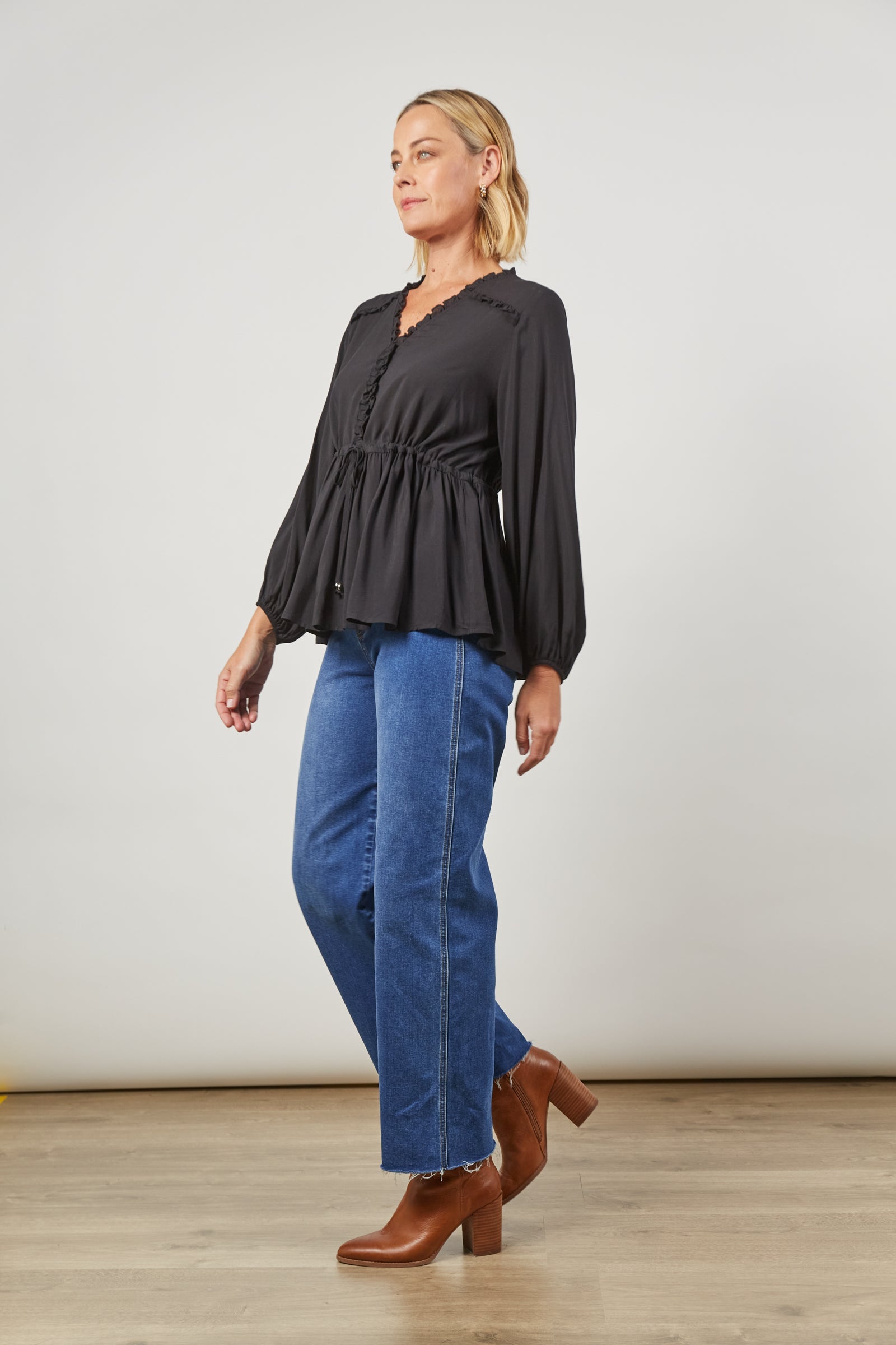 Euphoria Tie Top - Onyx - Isle of Mine Clothing - Top L/S Dressy