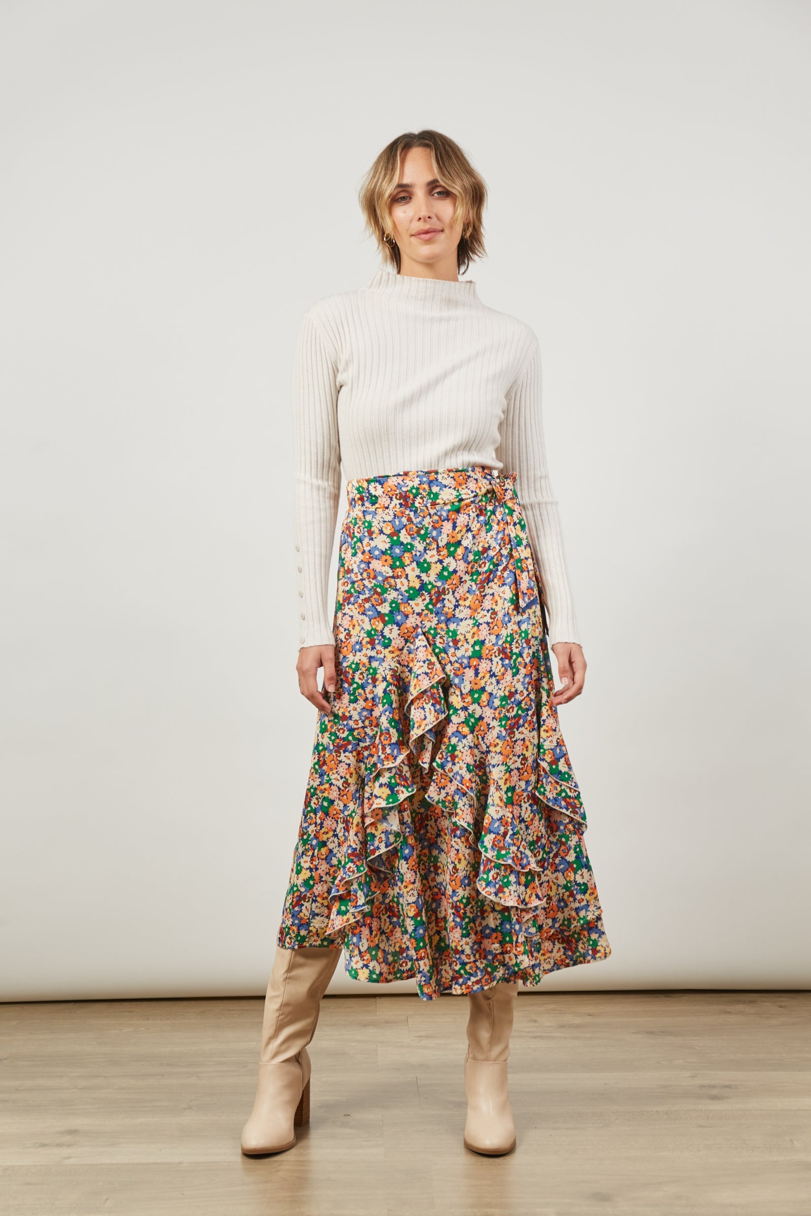 Romance Wrap Skirt - Meadow Bloom - Isle of Mine Clothing - Skirt Maxi