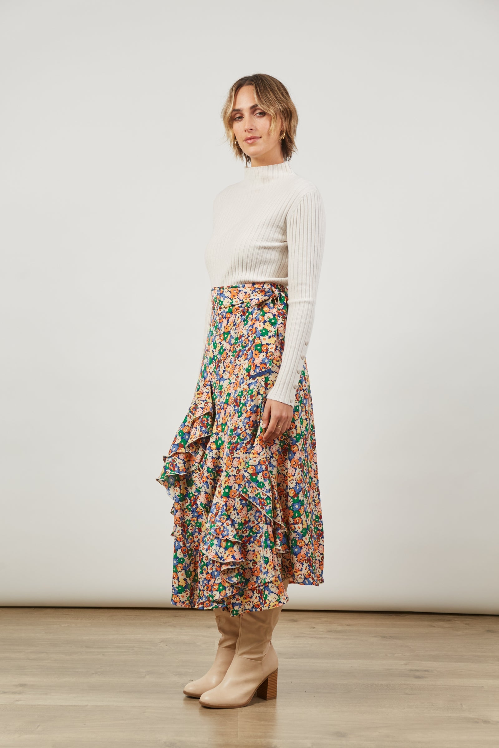 Romance Wrap Skirt - Meadow Bloom - Isle of Mine Clothing - Skirt Maxi